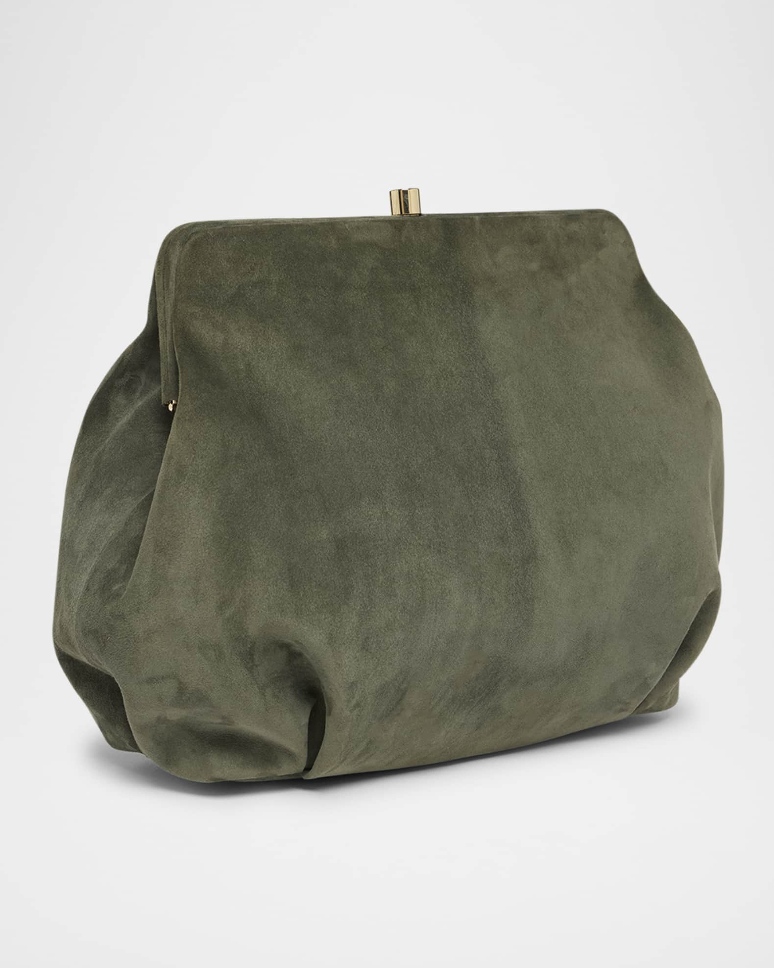 Giorgio Armani Pleated Suede Shoulder Bag | Neiman Marcus
