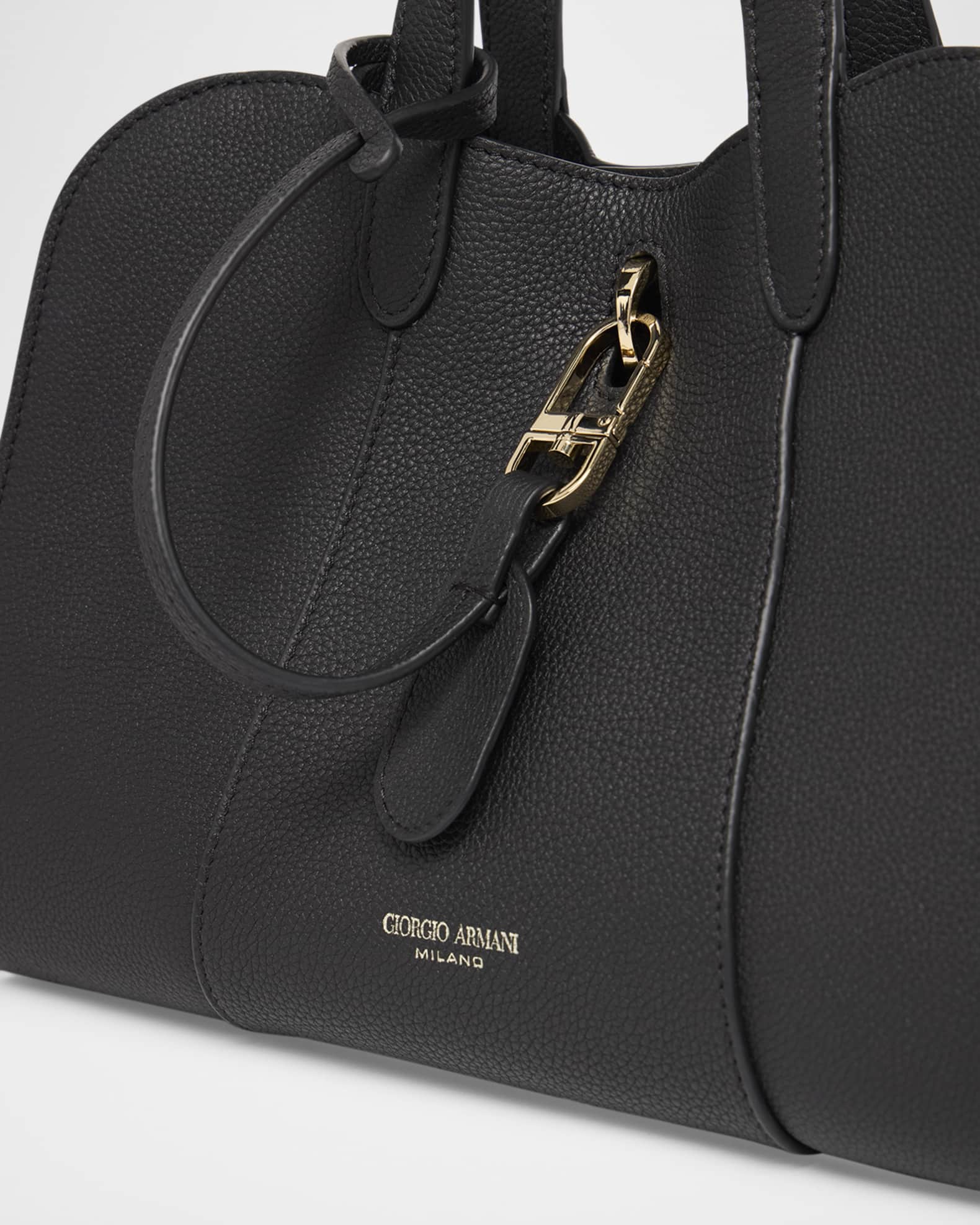 Giorgio Armani Small Grained Leather Trapezoid Tote Bag | Neiman