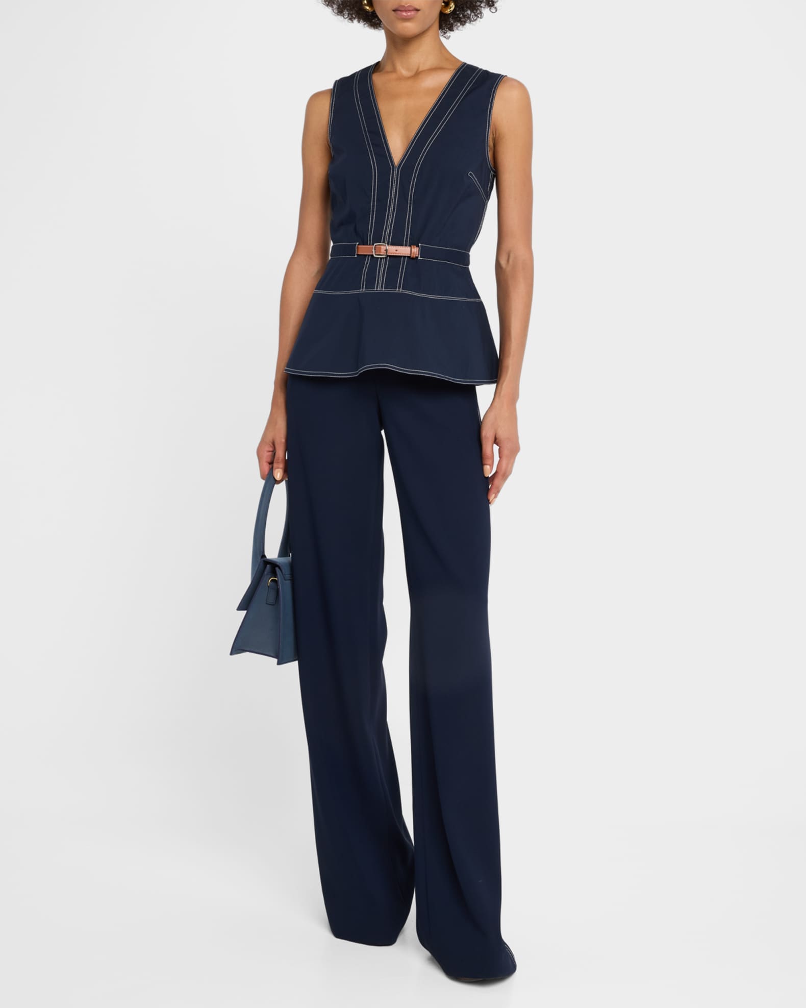 Nickelby Belted V-Neck Top  1