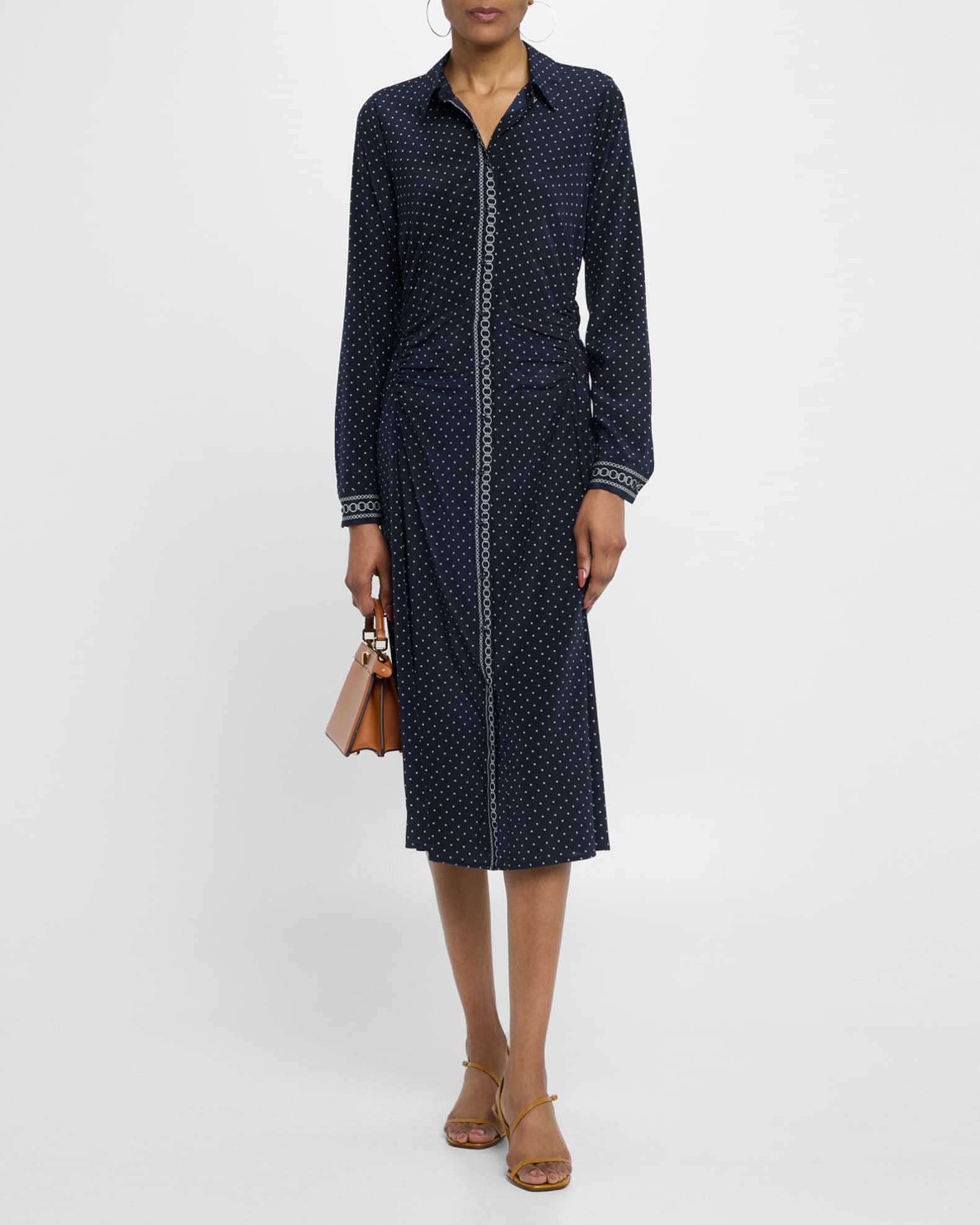 Lex Polka Dot Silk Midi Dress 1