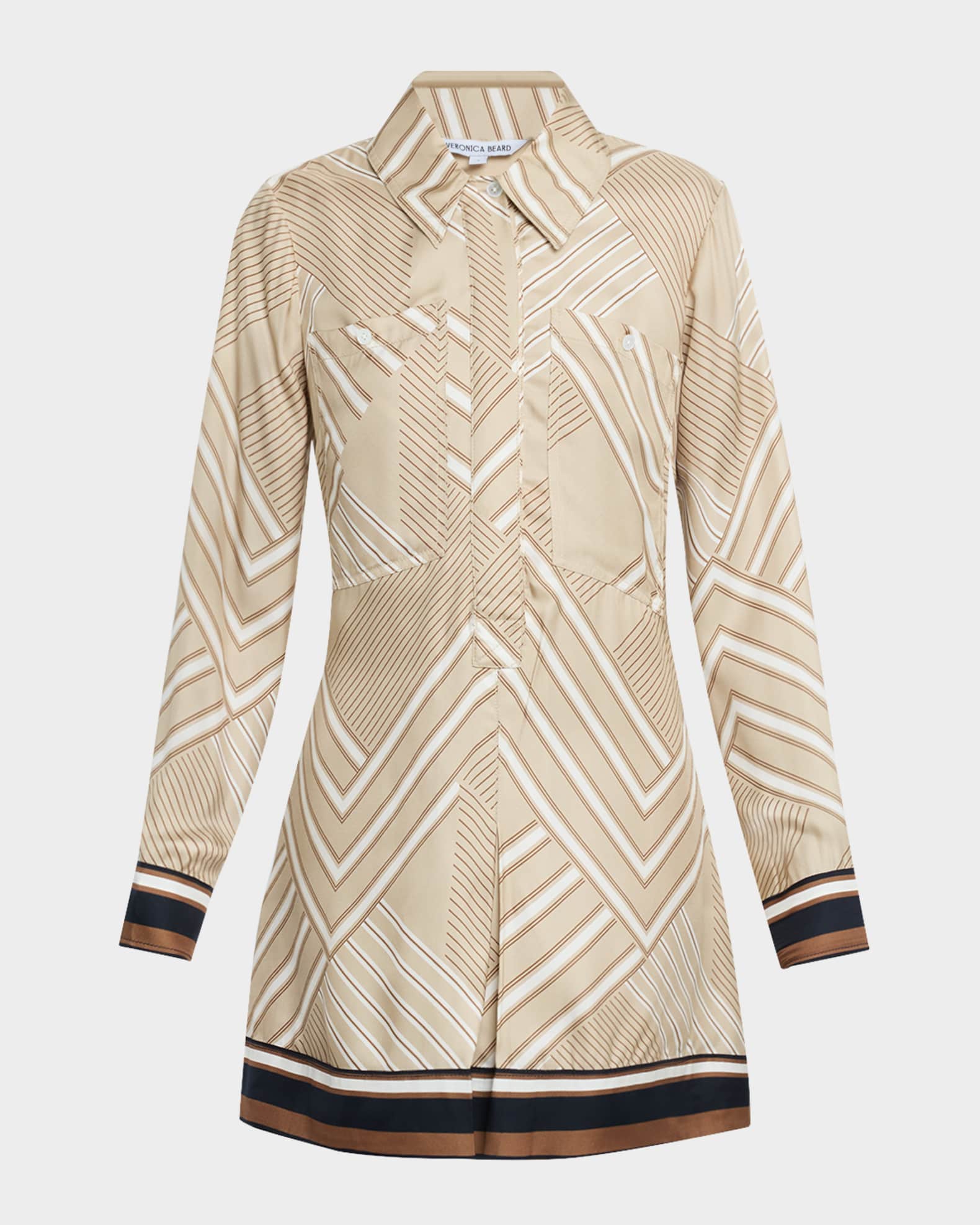 Pryce Long-Sleeve Mini Shirtdress 0