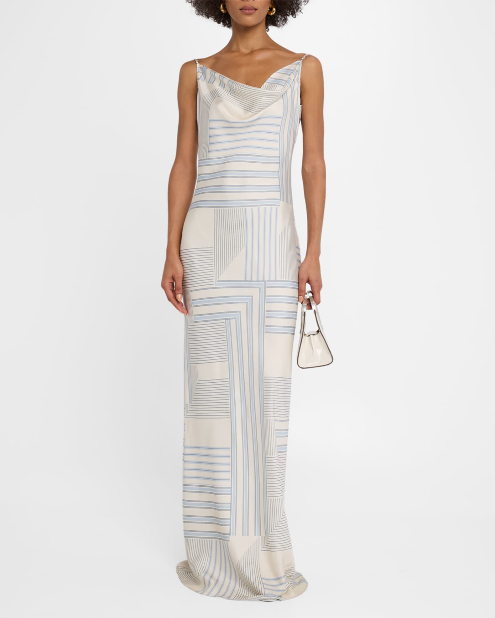 Madison Stripe Silk Slip Dress 1