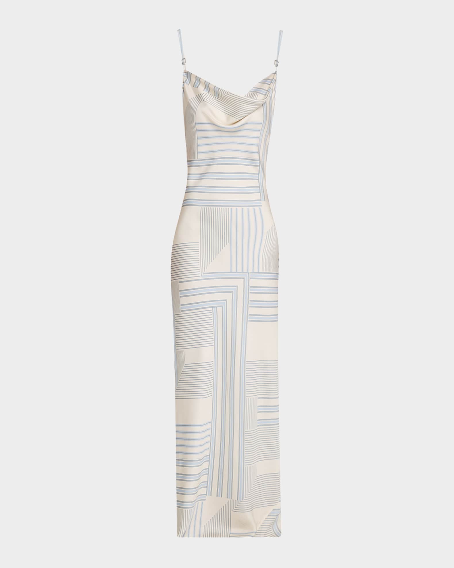 Madison Stripe Silk Slip Dress 0