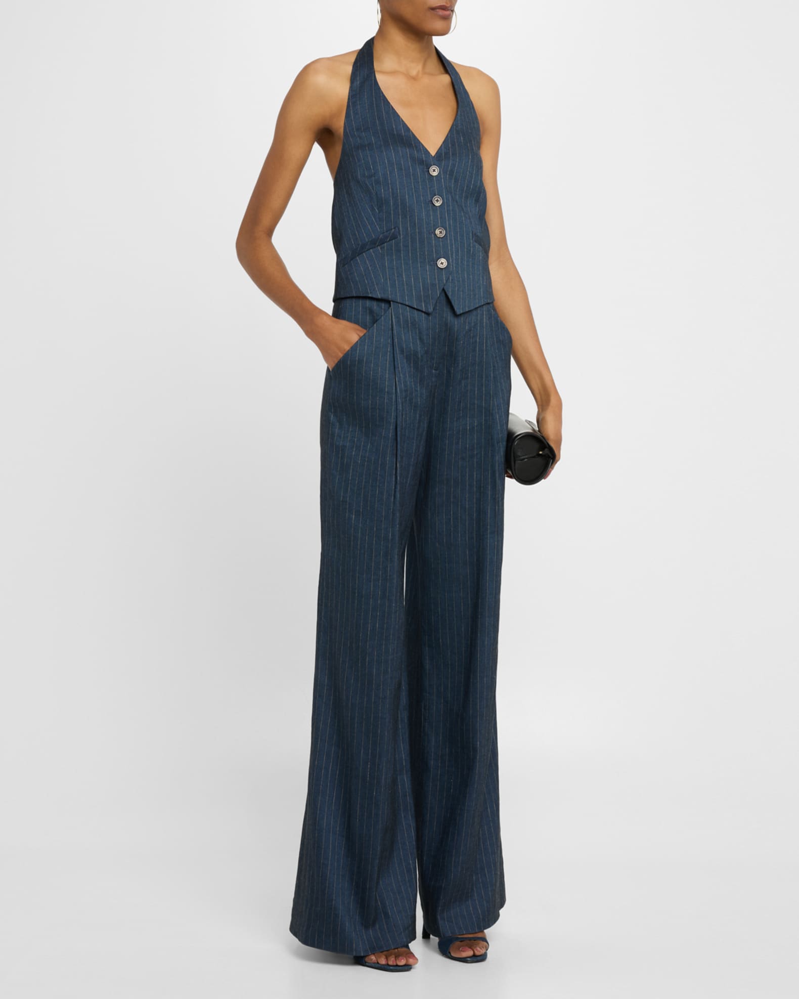 Arabella Pinstripe Halter Vest 1