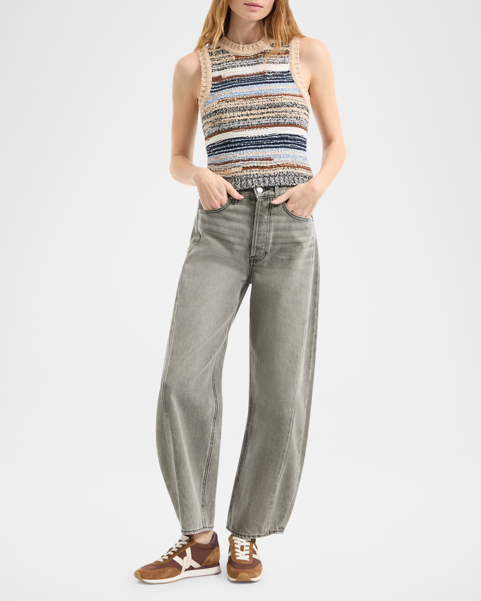 Jerrel Stripe Cropped Tank Top  1