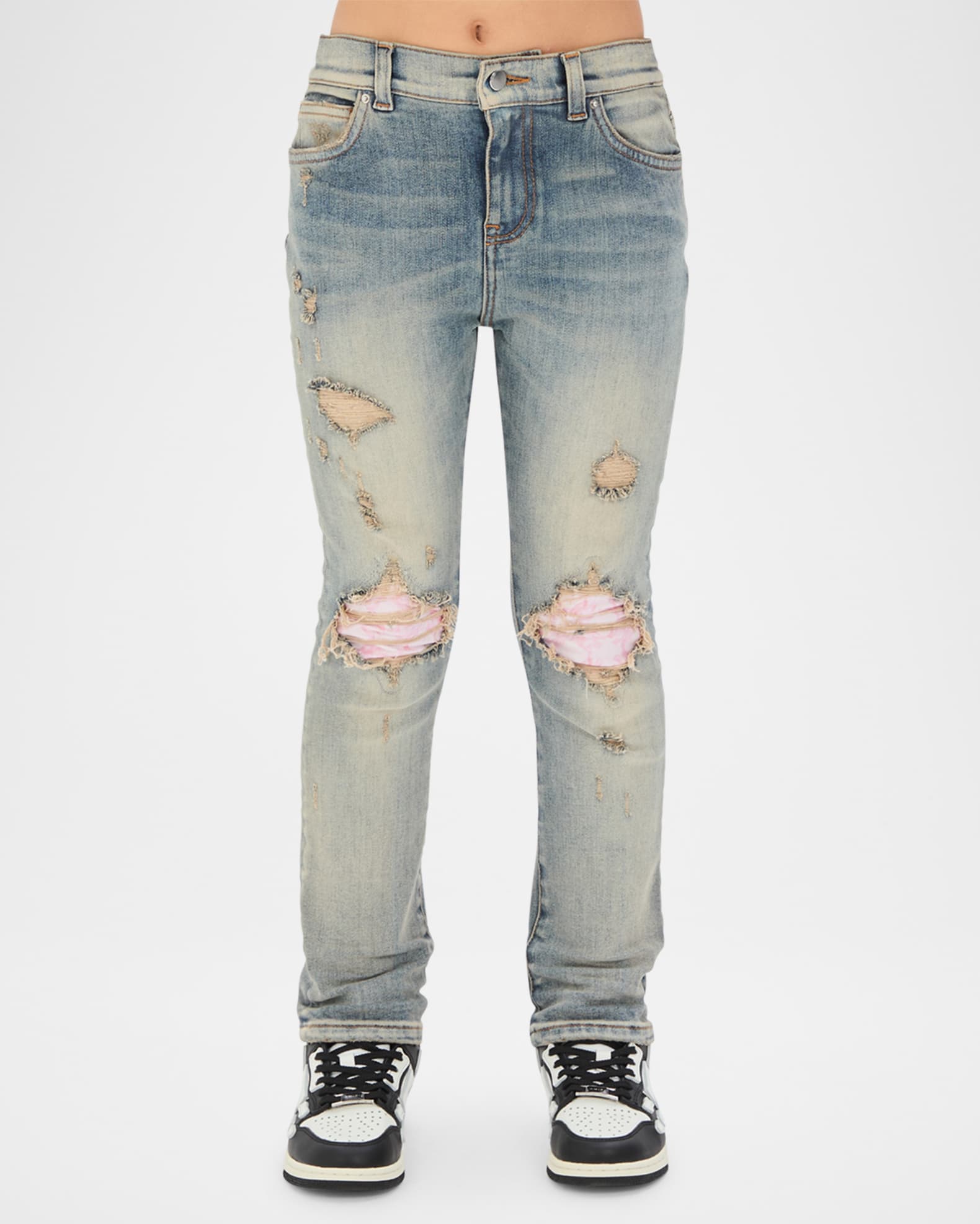 Amiri Kid's Mx1 Distressed Denim Jeans, Size 4-12 | Neiman