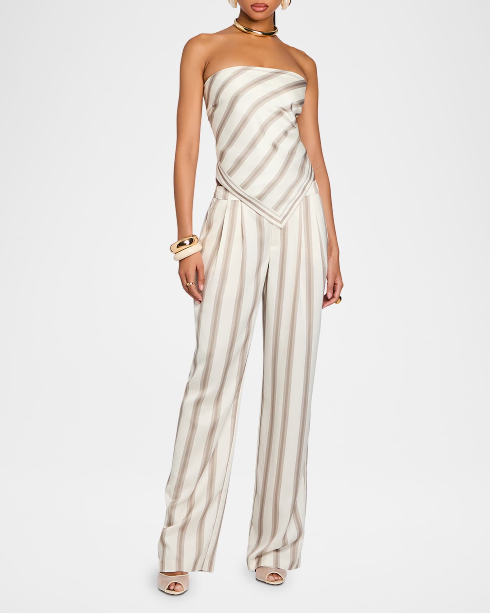 Marlowe Striped Satin Pants 1