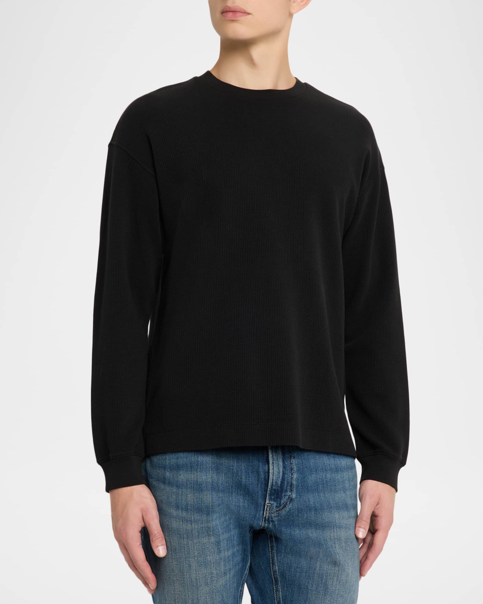 Men's Cotton Waffle Textured Long-Sleeve T-Shirt | Neiman Marcus