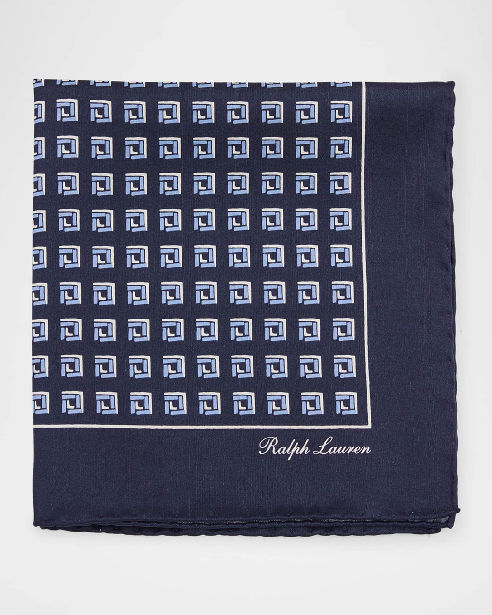 Men's Silk Shantung Geometric Pocket Square 0