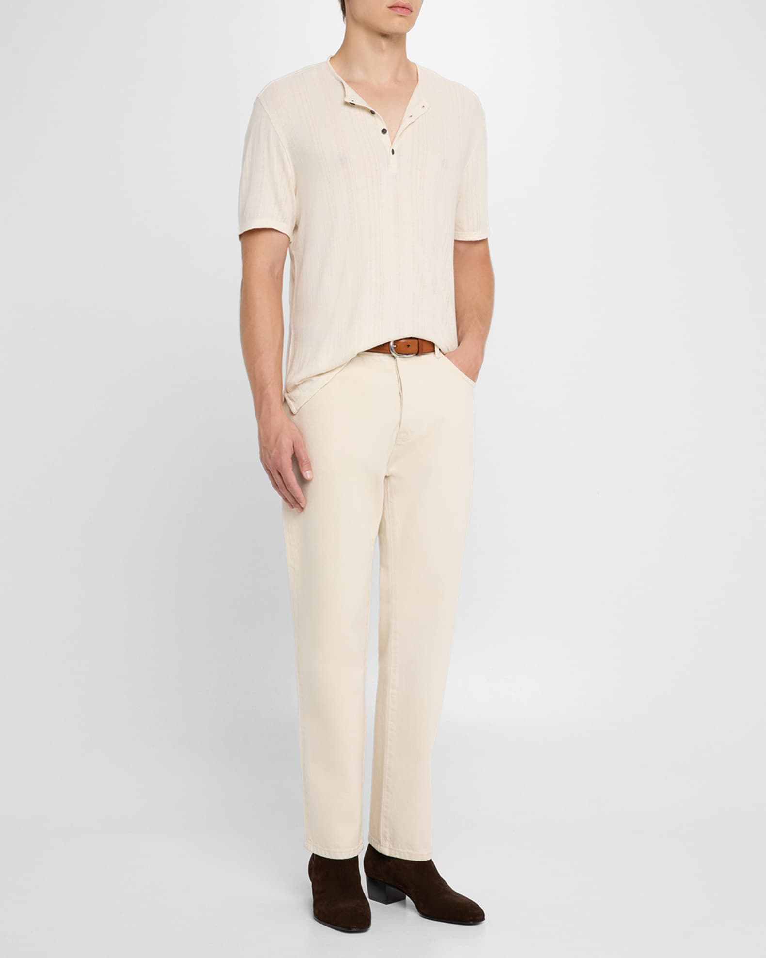 Men's Ciel Ribbed Henley T-Shirt 1