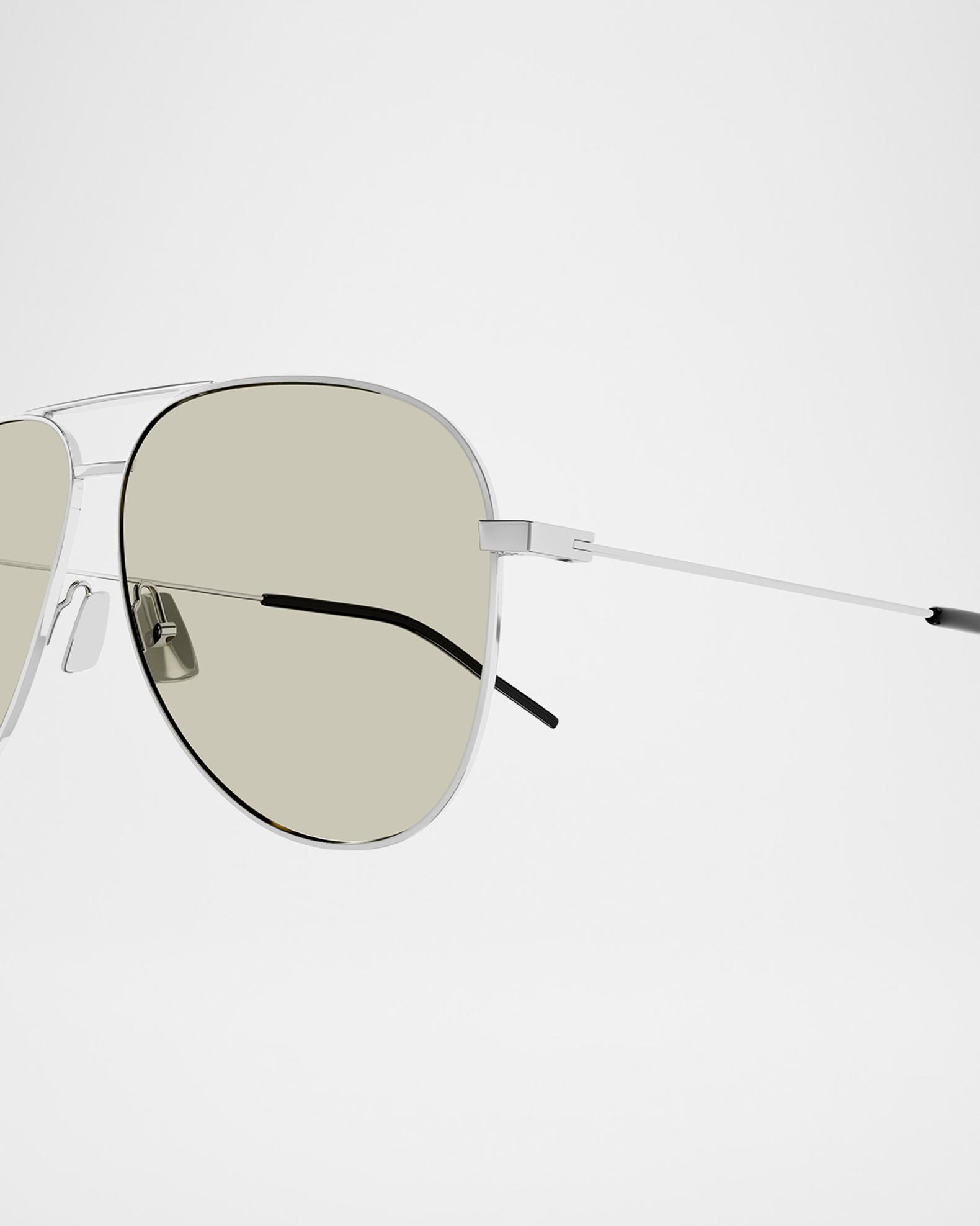 NWT Yves Saint Laurent CLASSIC 11 Silver Aviator 59mm Sunglasses SAINT LAURENT EYEWEAR Classic 11 aviator-style silver-tone  main image 3