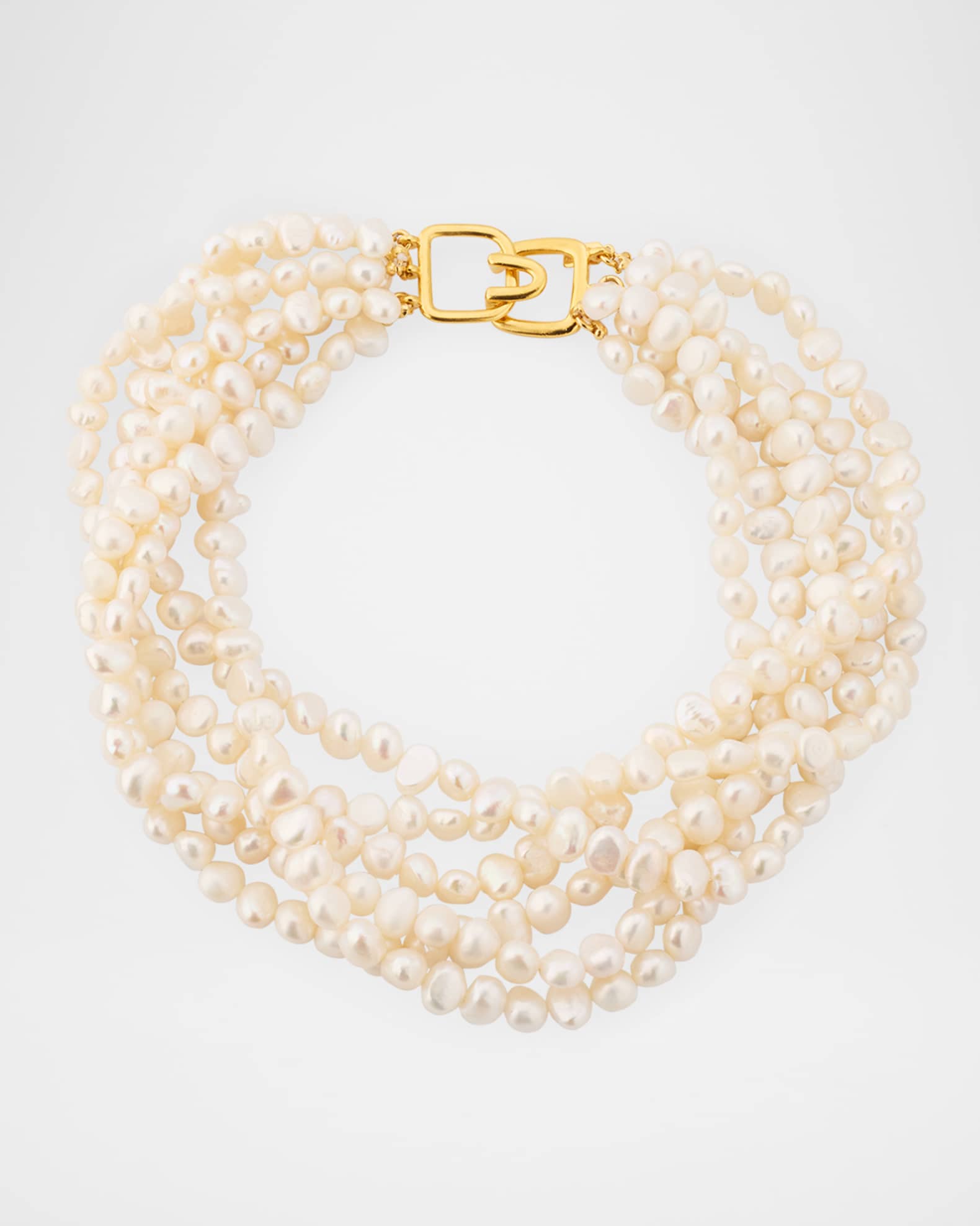 Six Row Pearly Strand Necklace 0