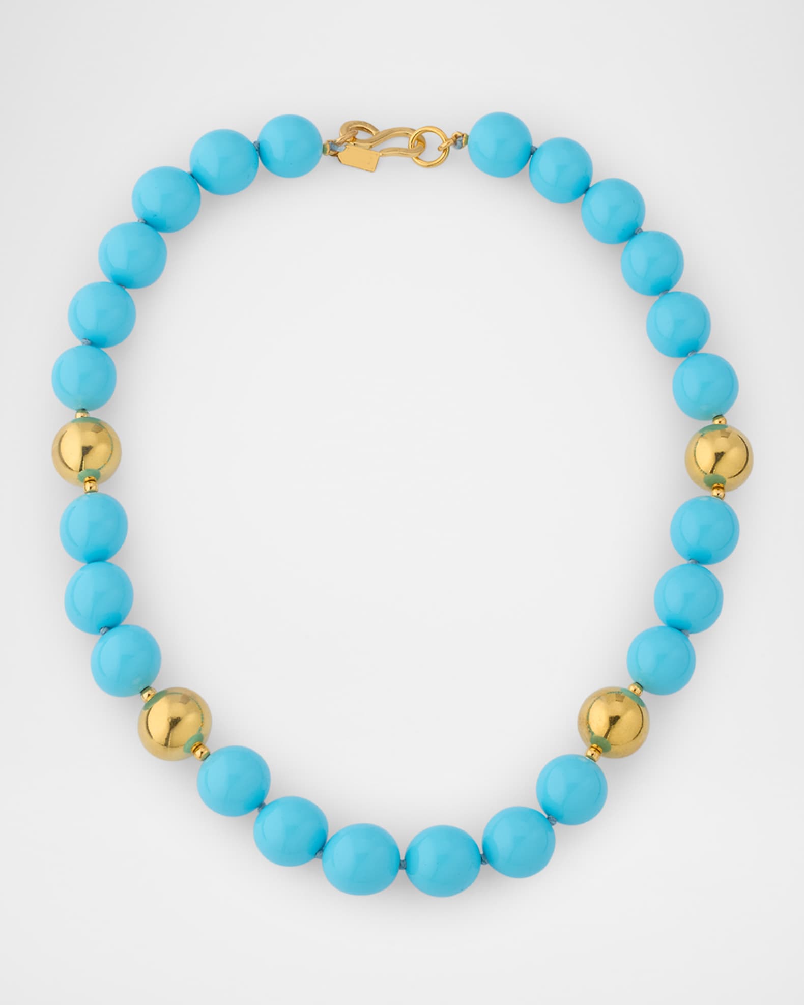 Turquoise and Gold Beads Necklace 0