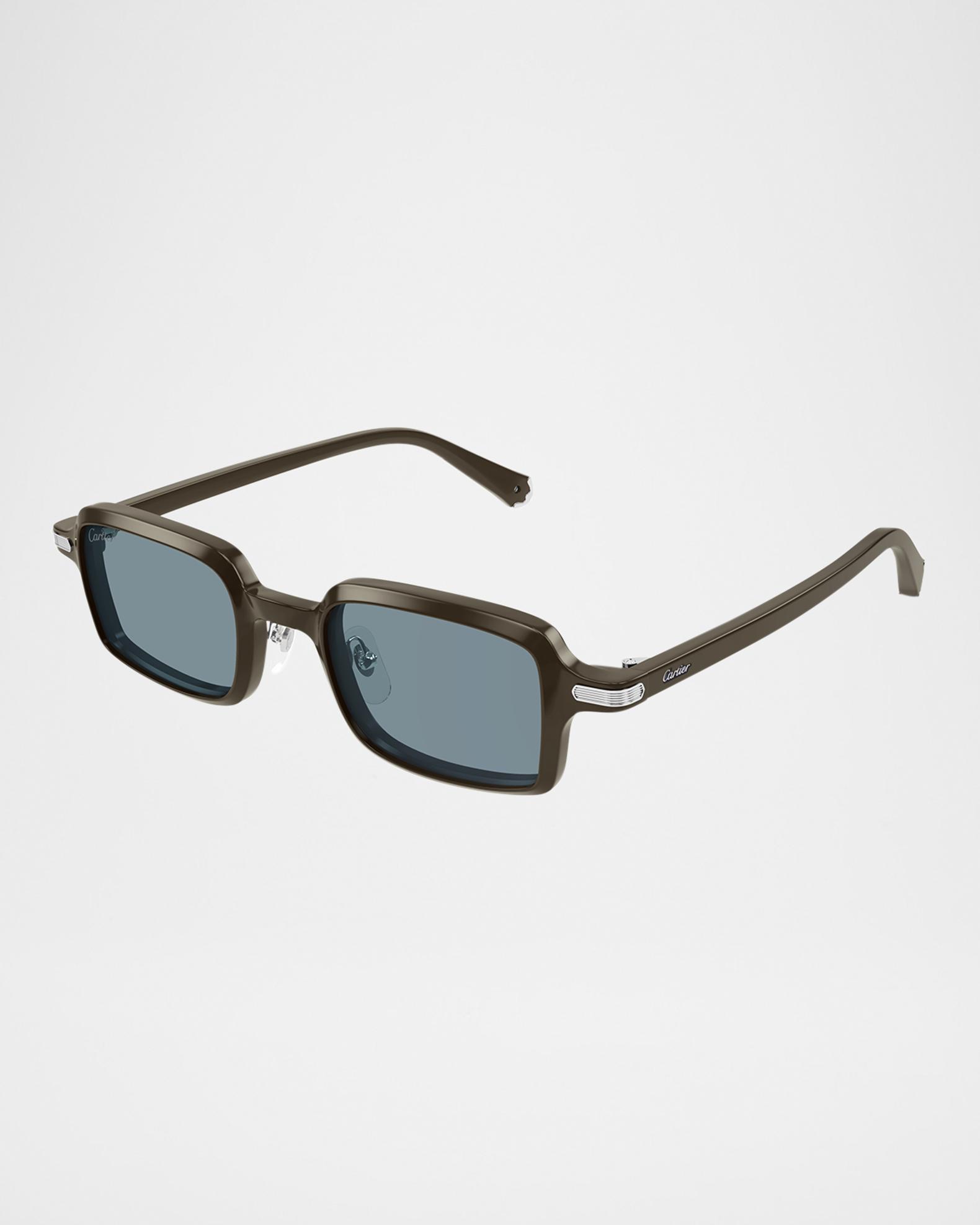Cartier Unisex CT0539S Acetate Rectangle Sunglasses | Neiman Marcus