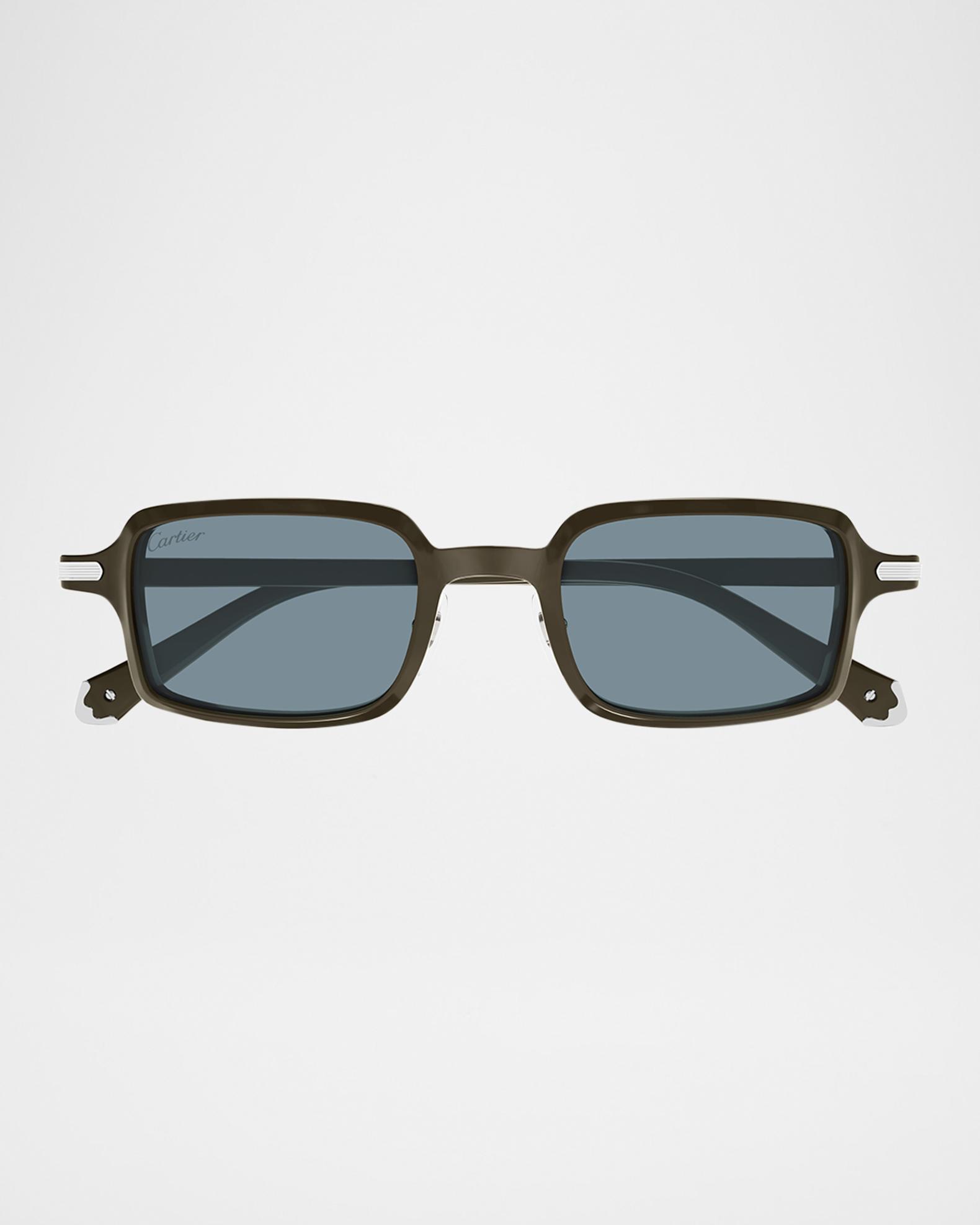 Cartier Unisex CT0539S Acetate Rectangle Sunglasses | Neiman Marcus