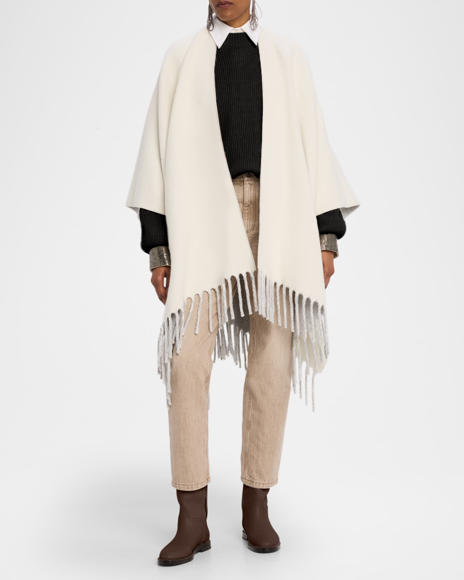 Reversible Cashmere Poncho 1