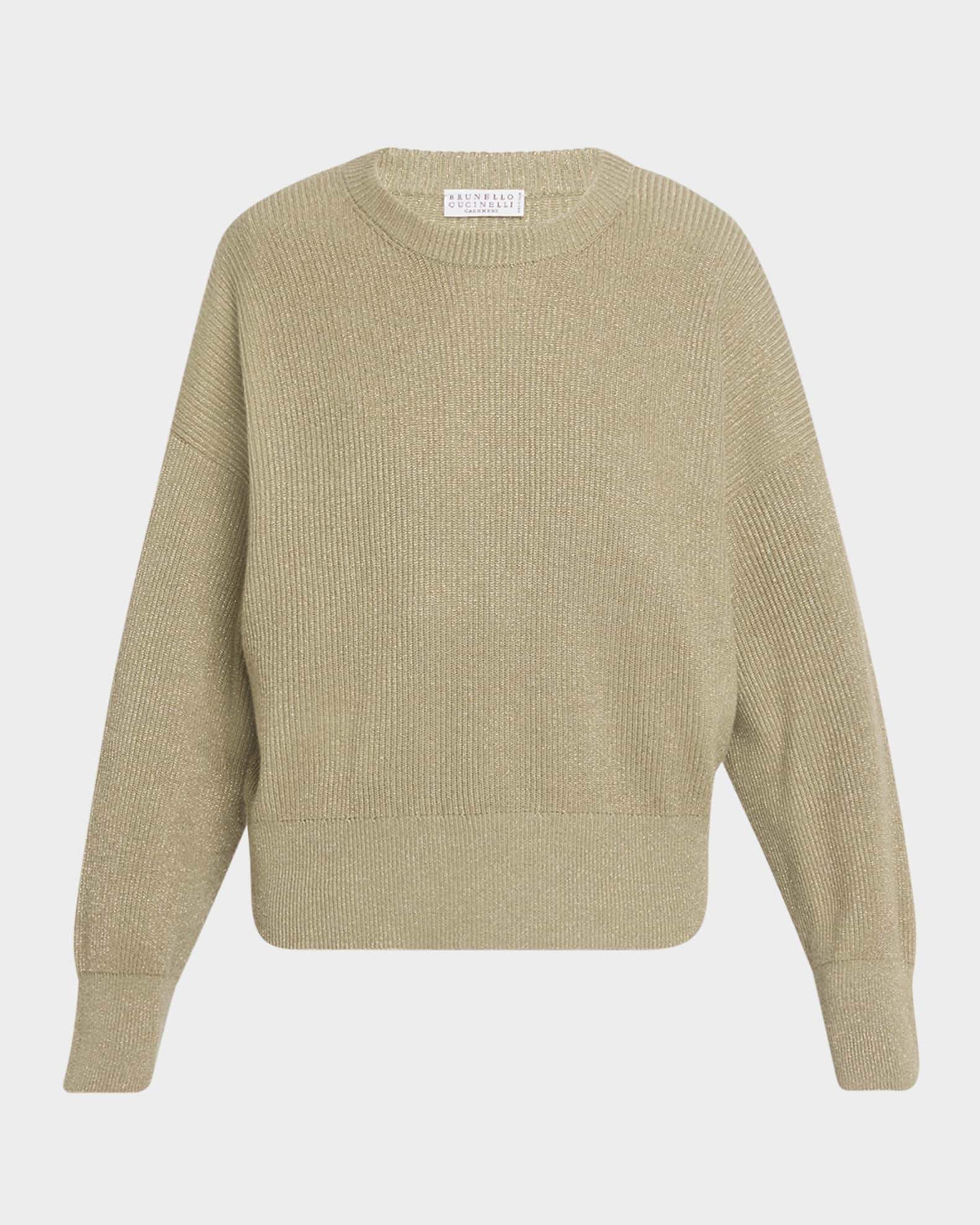 【送料&関税込】Brunello Cucinelli Round Neck Sweater BRUNELLO CUCINELLI Metallic knitted sweater | THE OUTNET