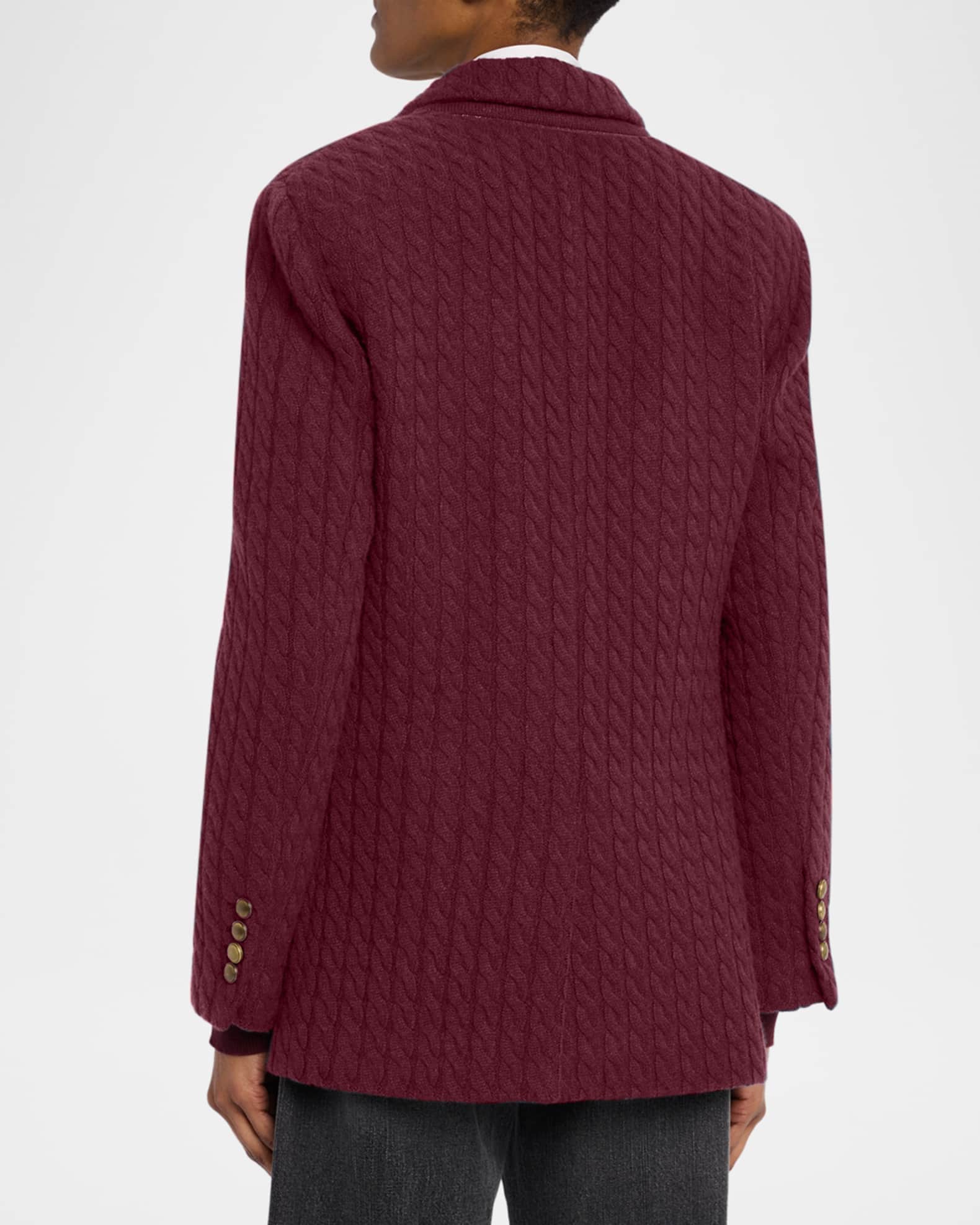 Brunello Cucinelli Cashmere Cable Knit Double-Breasted