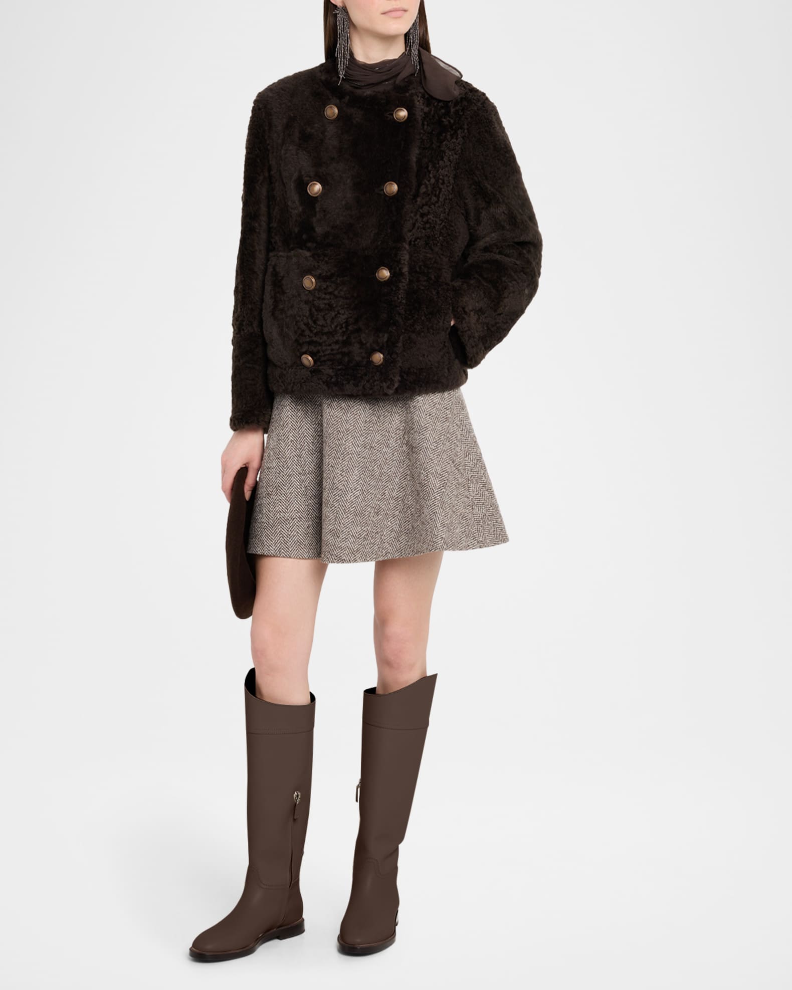 Reversible Sheep Shearling Double-Breasted Jacket 1