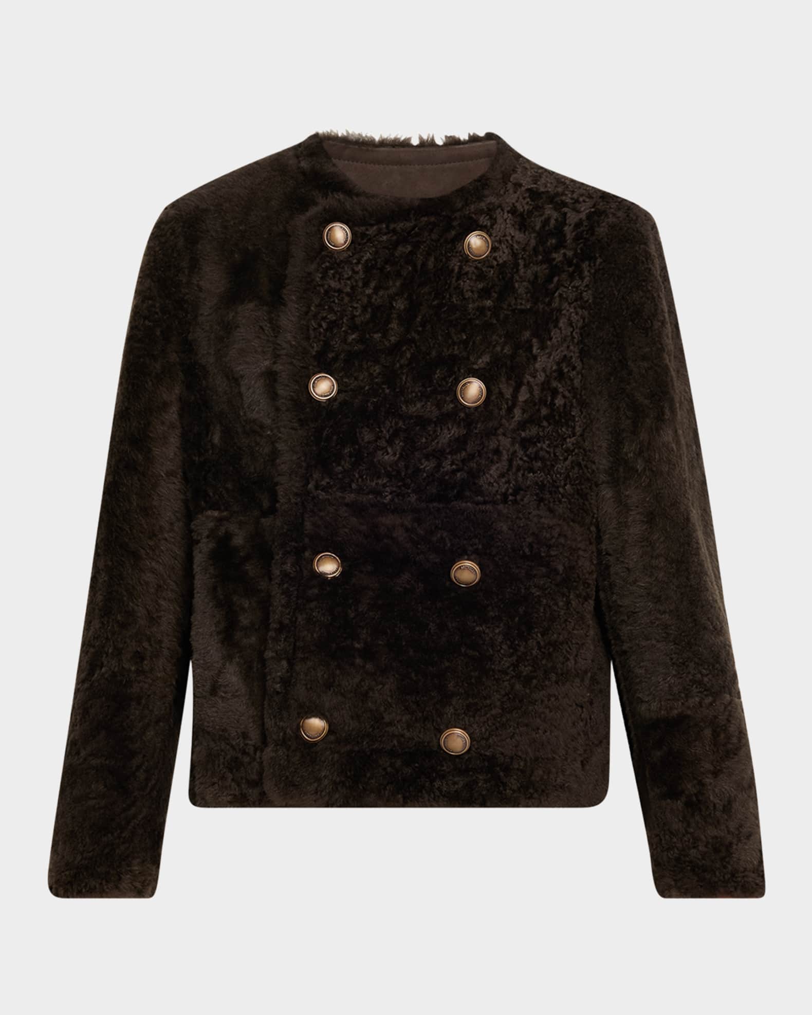 Reversible Sheep Shearling Double-Breasted Jacket 0