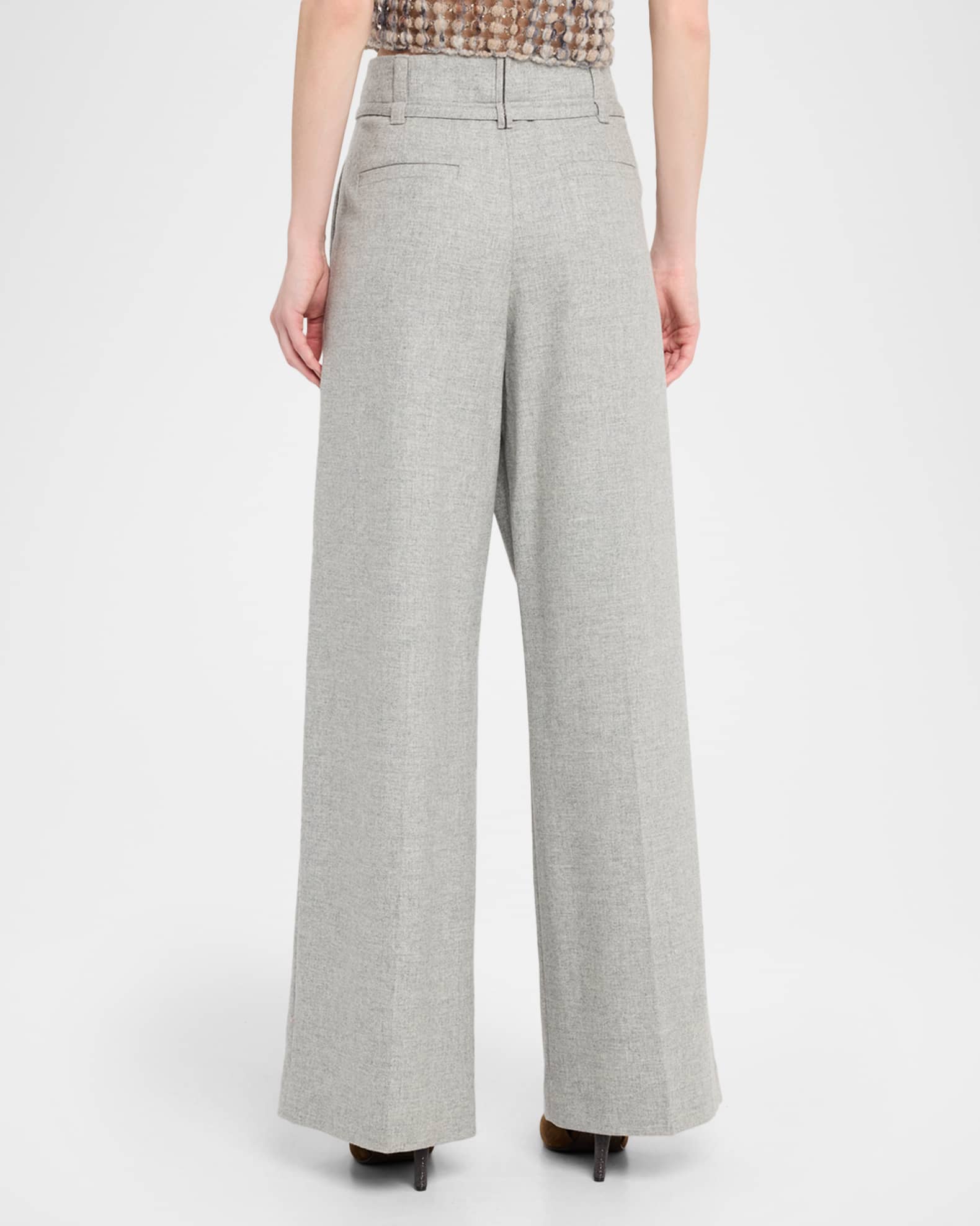 パンツ Brunello Cucinelli Wool And Cashmere Trousers Wool and cashmere straight pants in grey - Brunello