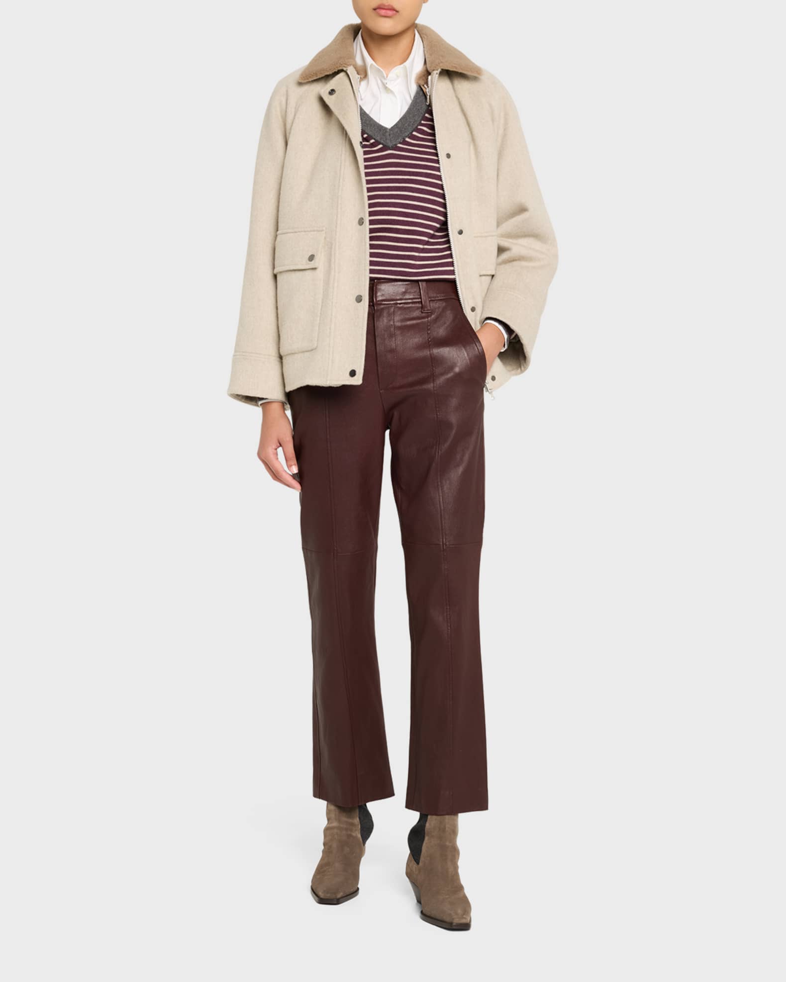 Kick-Flare Leather Pants 1