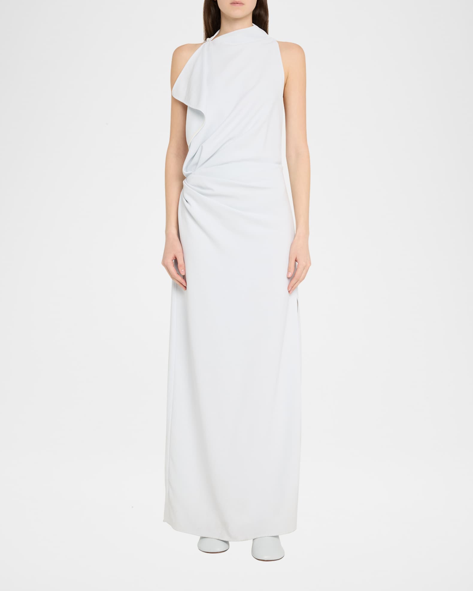 Devyn Draped Matte Double Crepe Dress 1