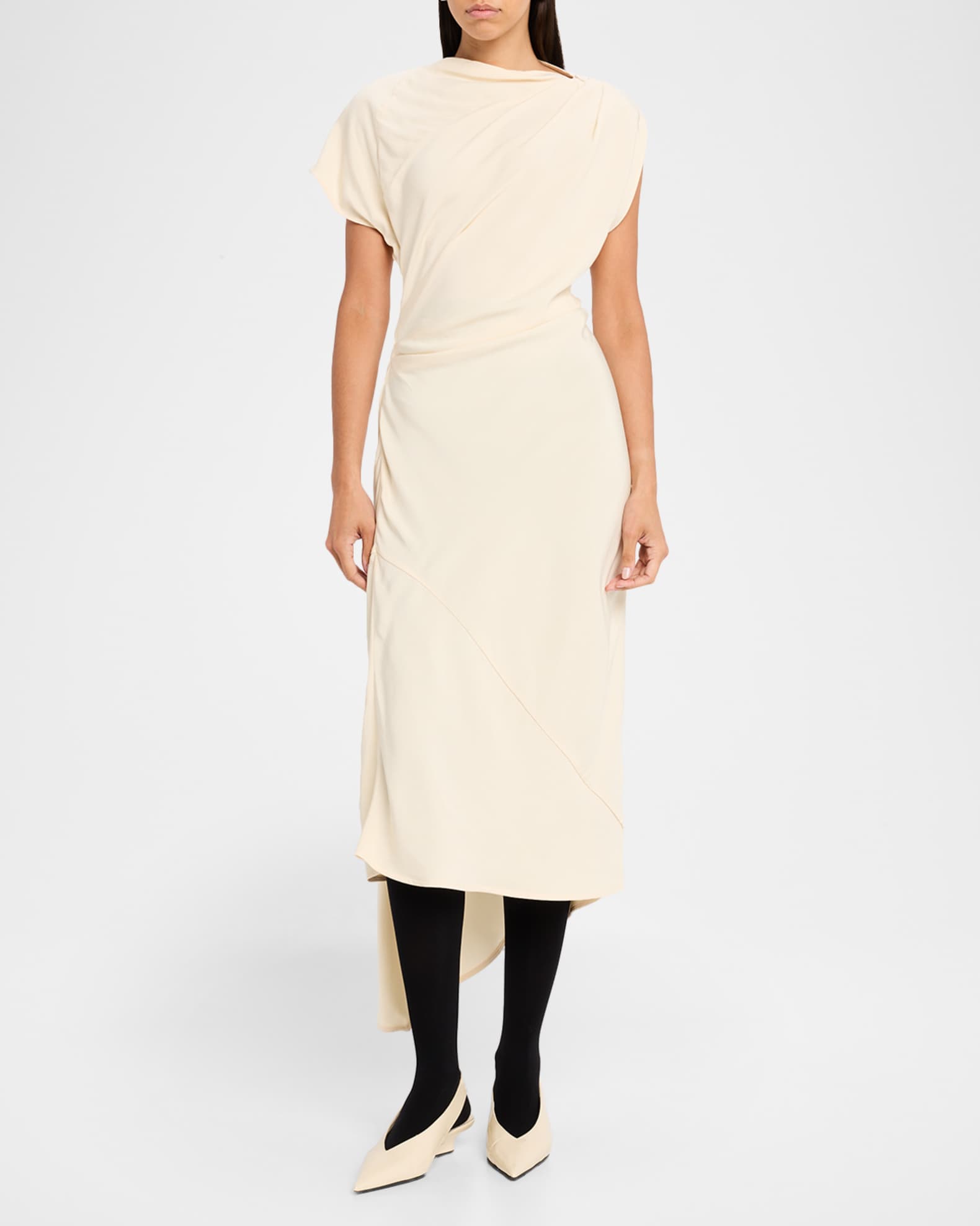Proenza Schouler Women's Hallie Draped Midi-Dress - Champagne - Size 2