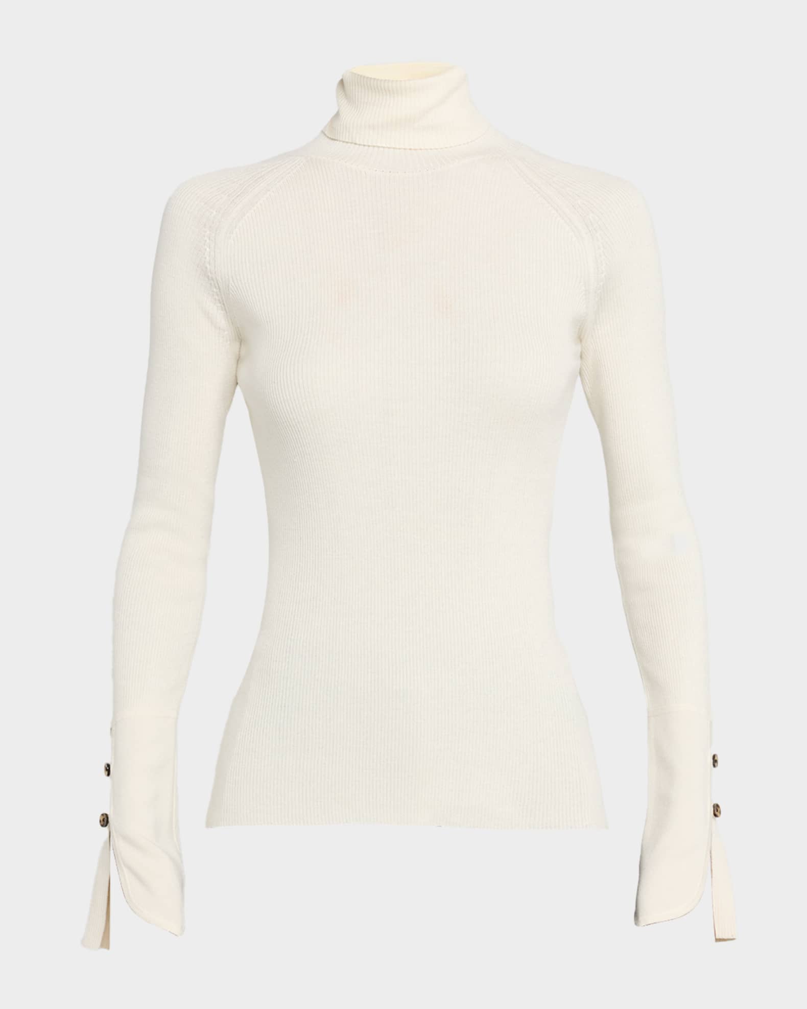 Belle Ribbed Silk Cashmere Turtleneck 0