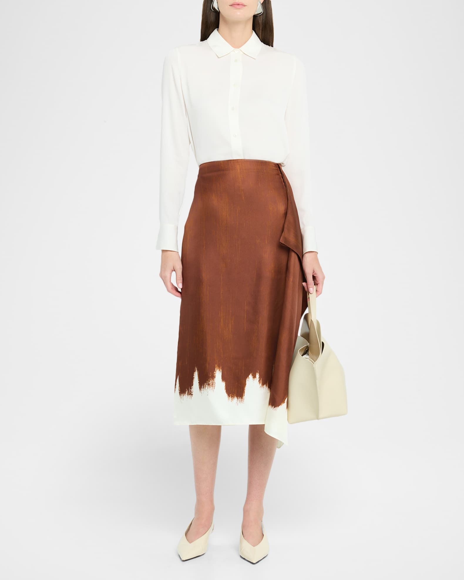 Amery Double Printed Silk Twill Skirt 1