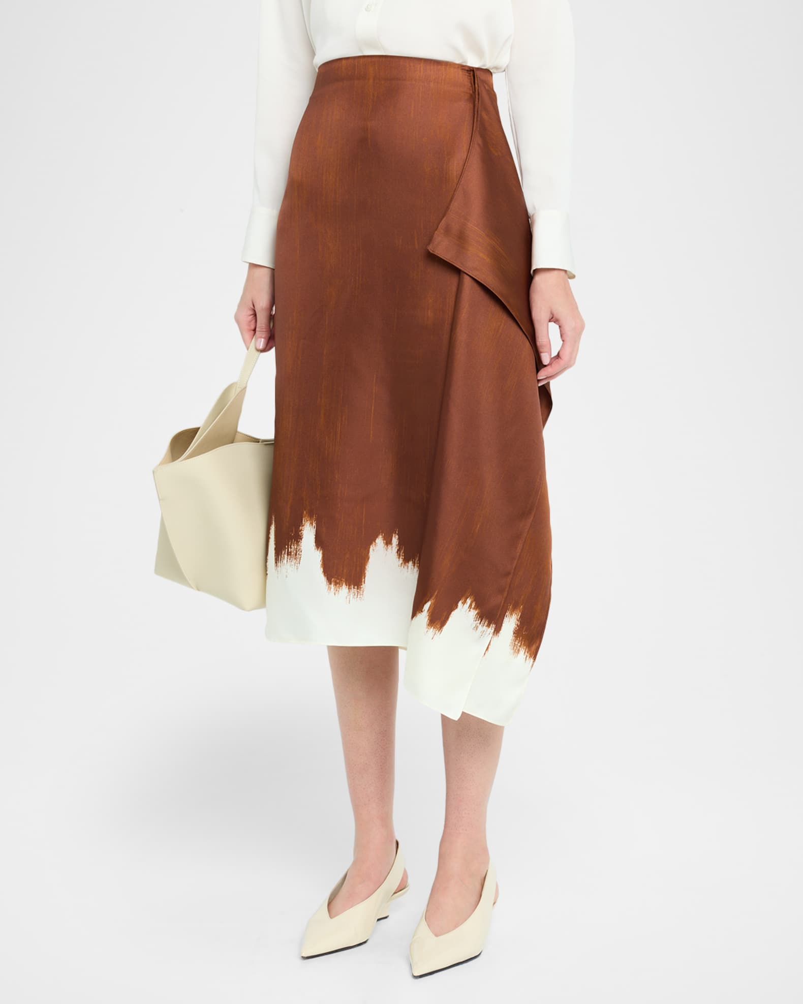 Proenza Schouler Amery Double Printed Silk Twill Skirt | Neiman Marcus