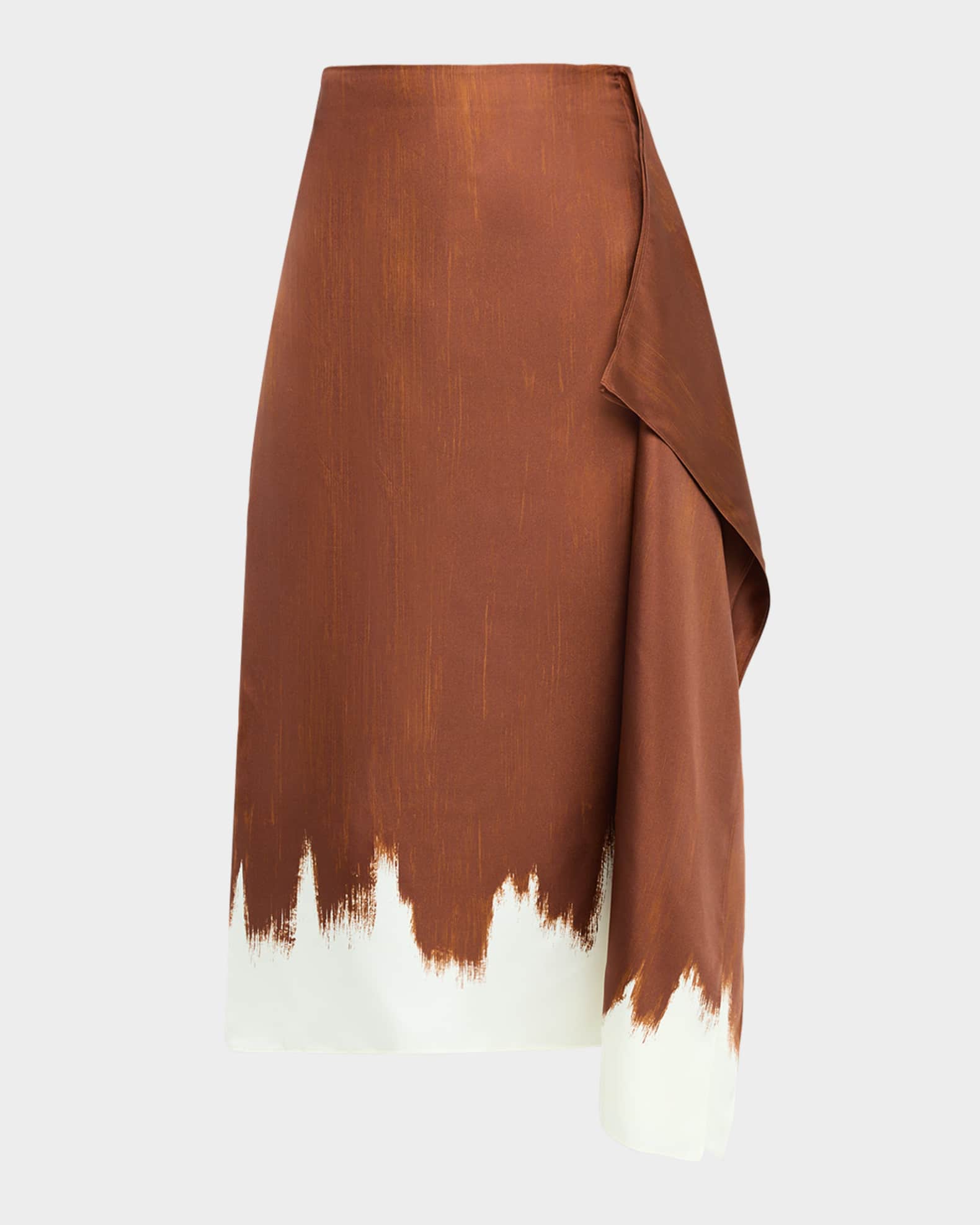 Amery Double Printed Silk Twill Skirt 0