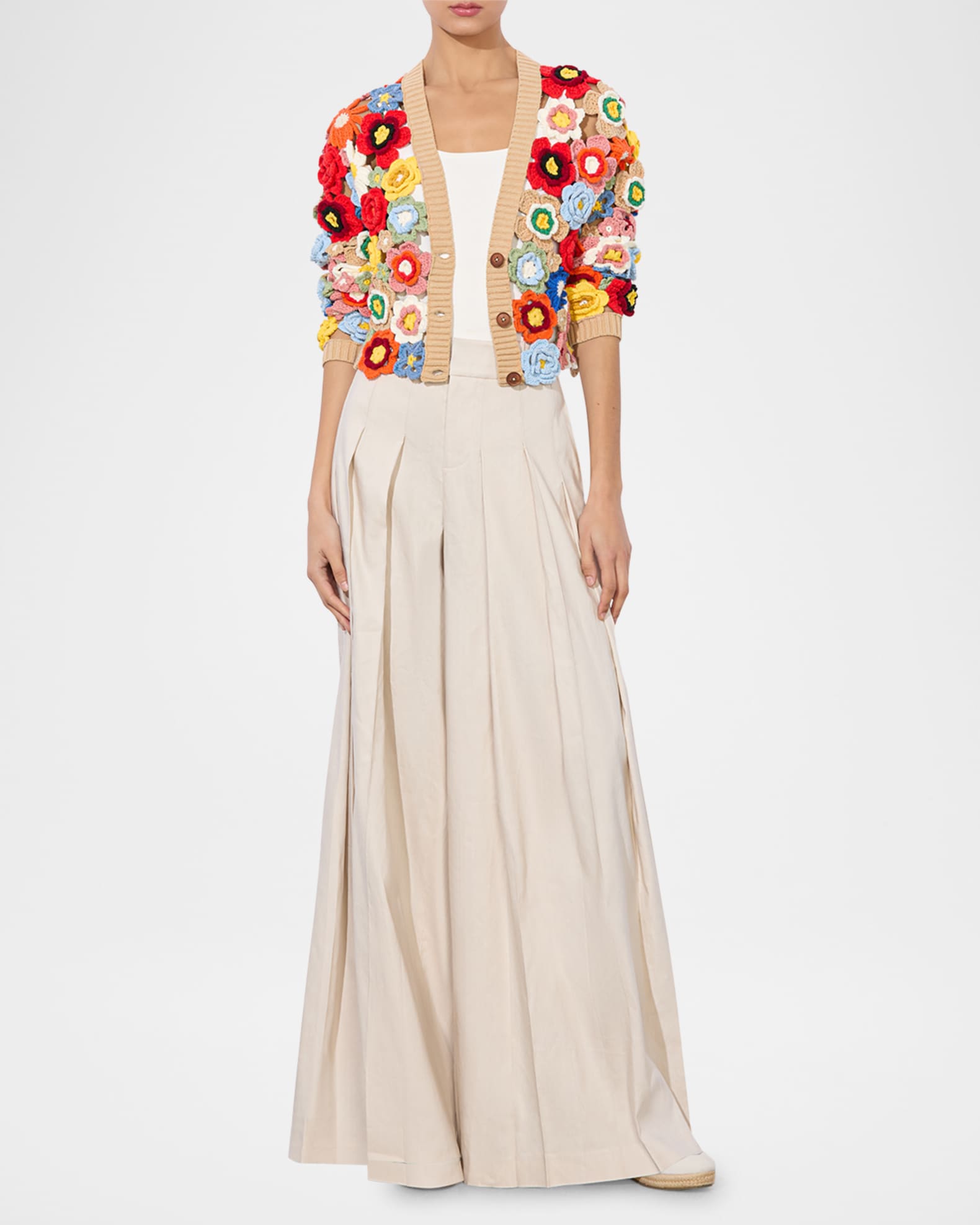 Bradley Cropped Floral Crochet Cardigan 1
