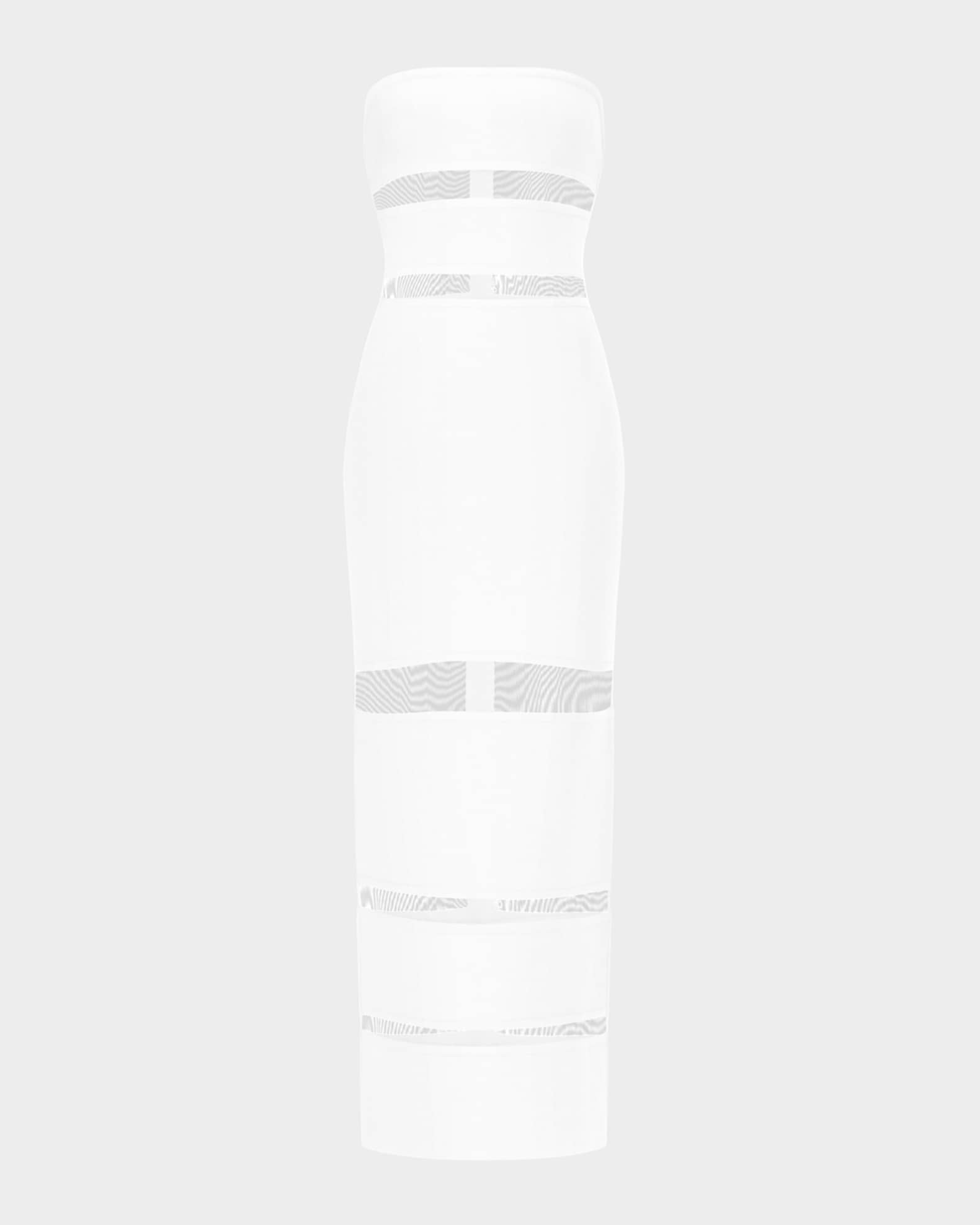 The Vera Strapless Illusion-Insert Column Gown 0