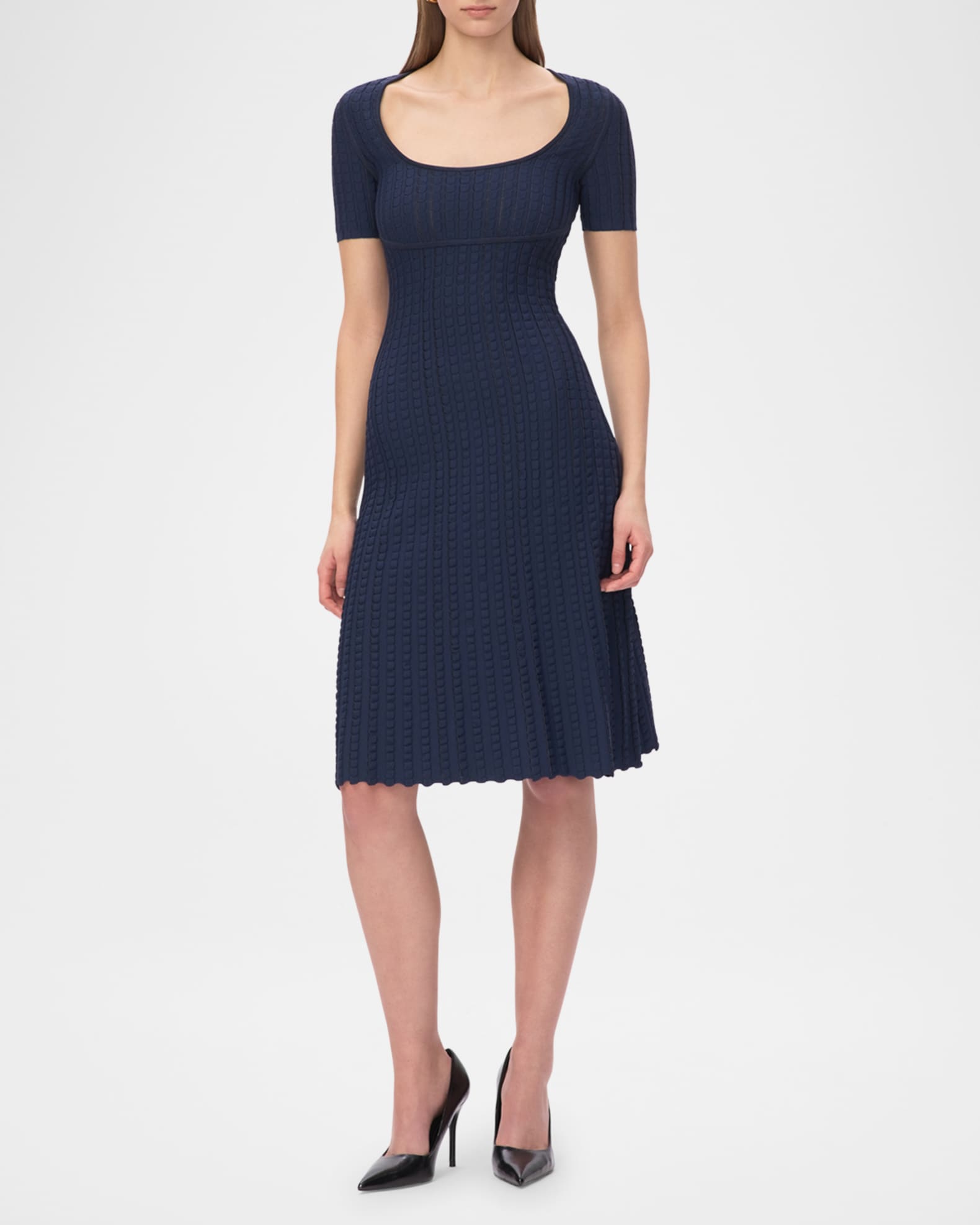 The Calista Textured Scoop-Neck Dress 1