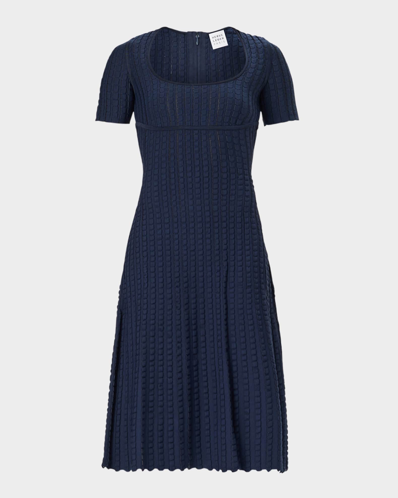 The Calista Textured Scoop-Neck Dress 0