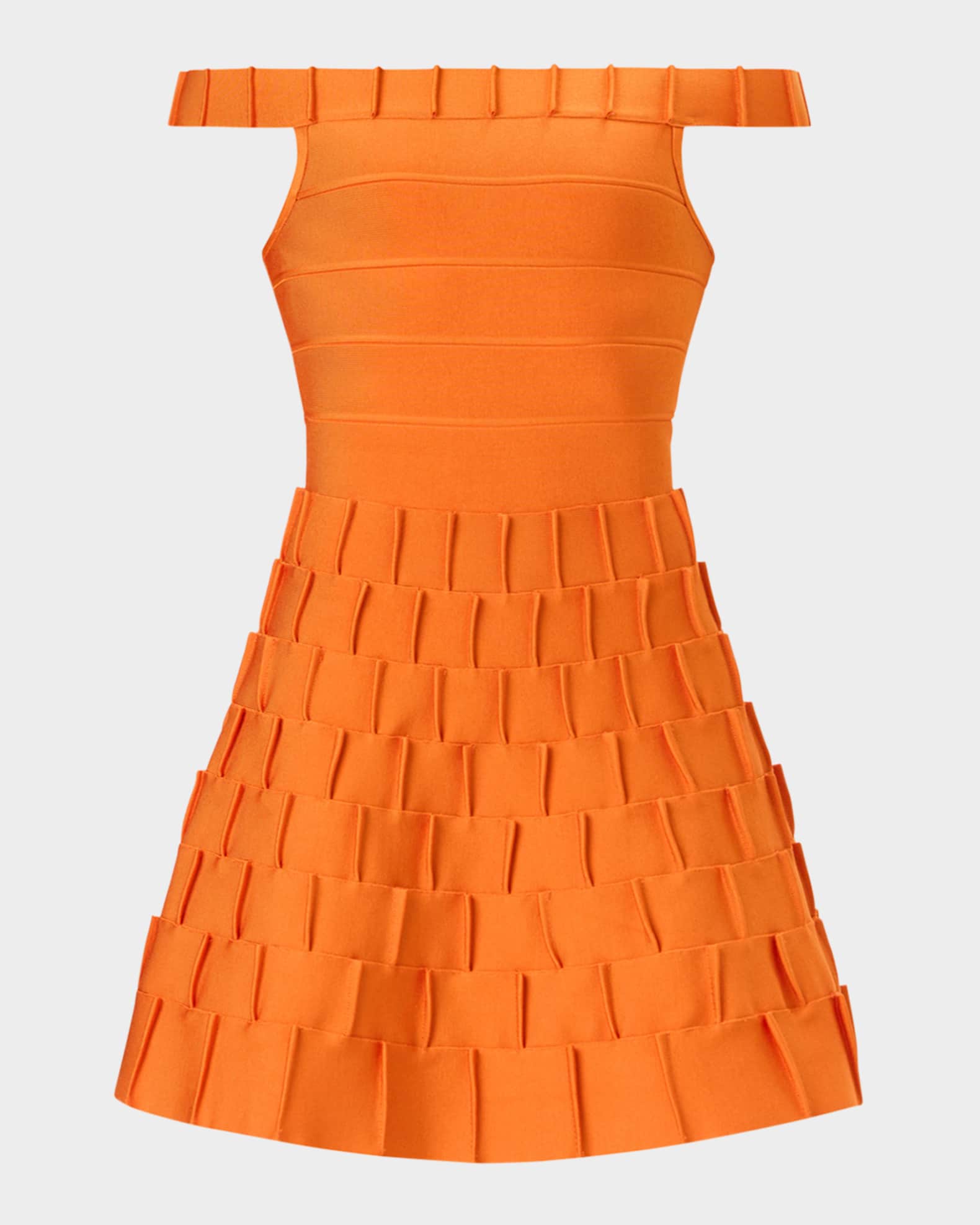 The Catalina Pintuck Off-Shoulder Mini Dress 0