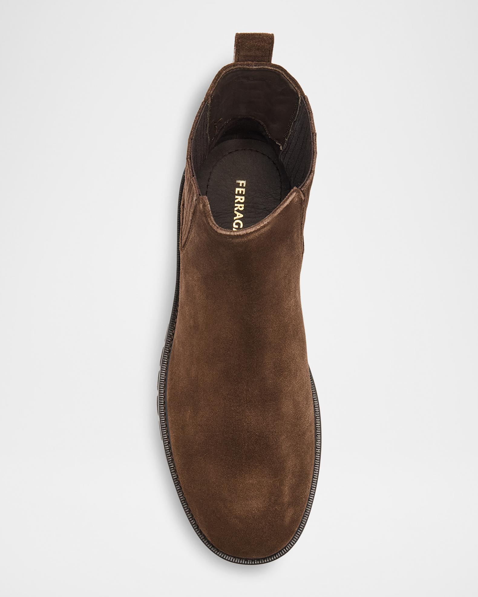 FERRAGAMO BROWN SUEDE CHELSEA BOOTS US 9.5 D MADE IN ITALY ANKLE $1200 PULL ON FERRAGAMO Doran 10.5 M Men main image 3