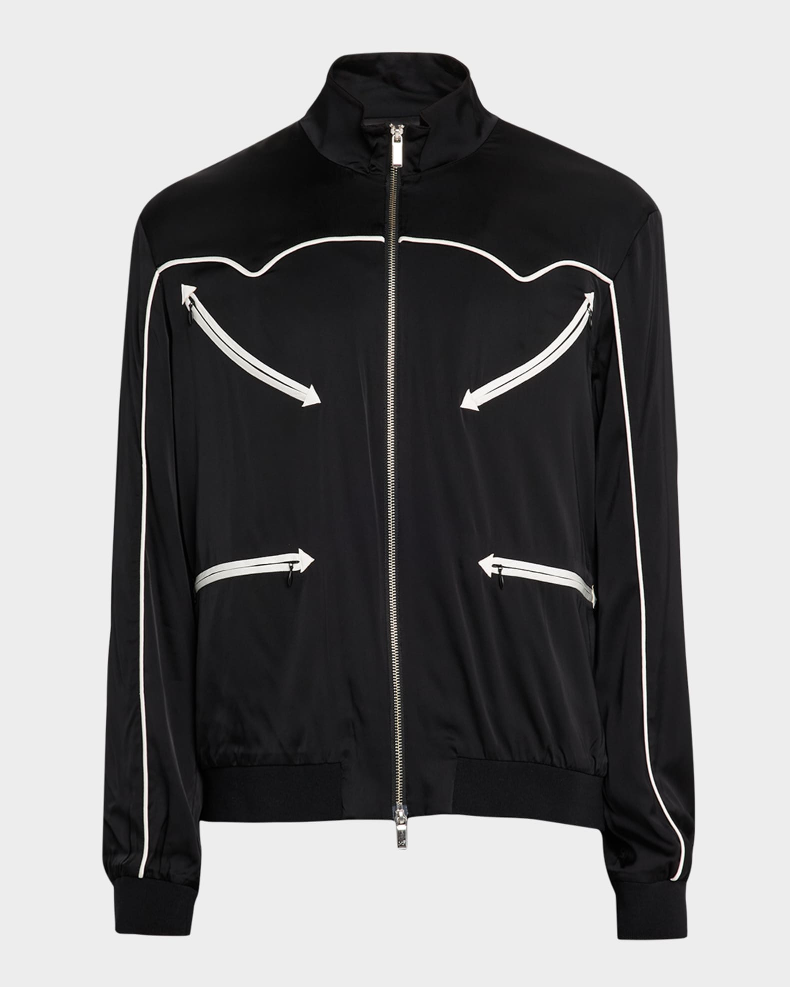 Men's Walker Noir Zip-Pocket Bomber Jacket 0
