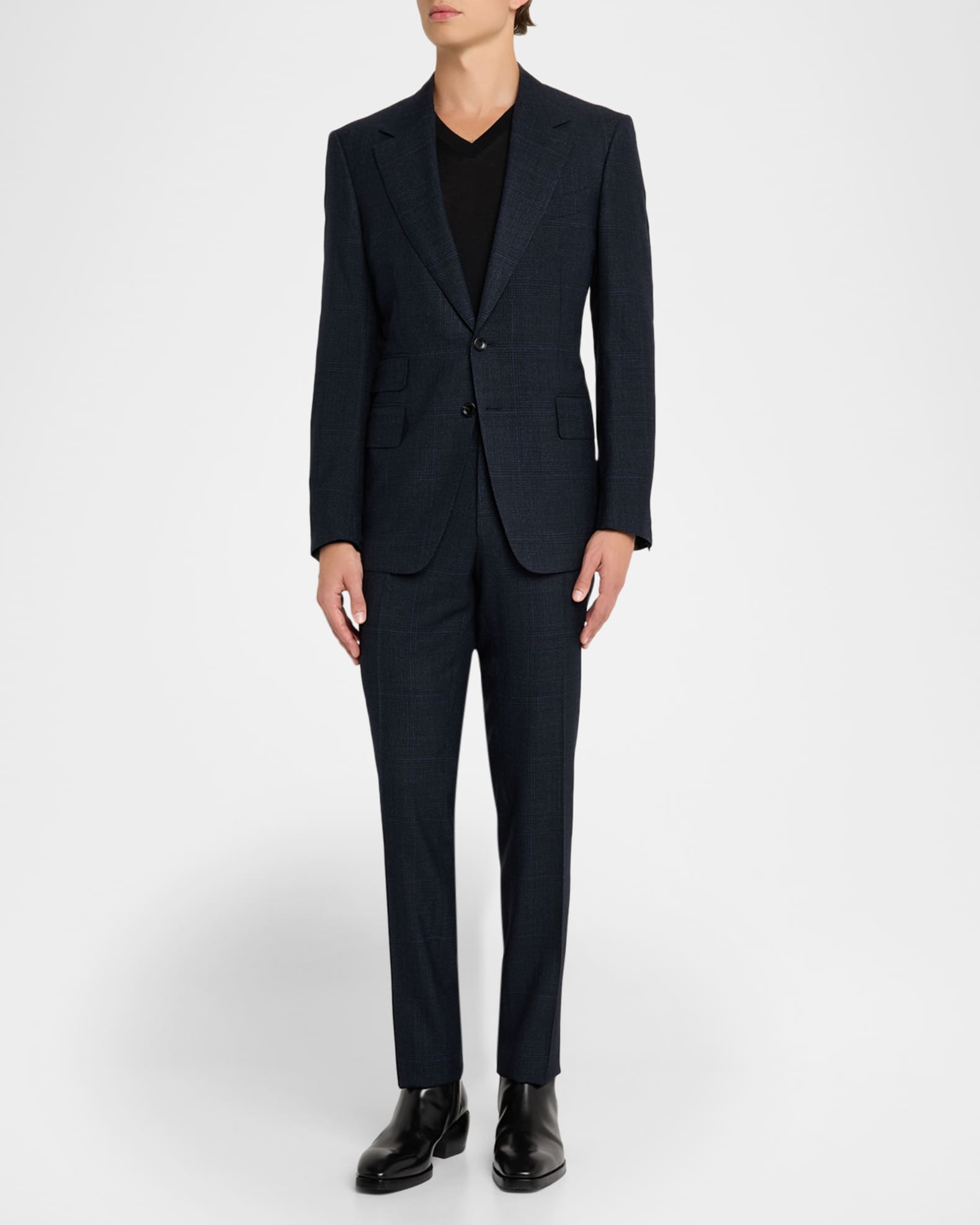 TOM FORD Men's Shelton Check Hopsack Suit | Neiman Marcus