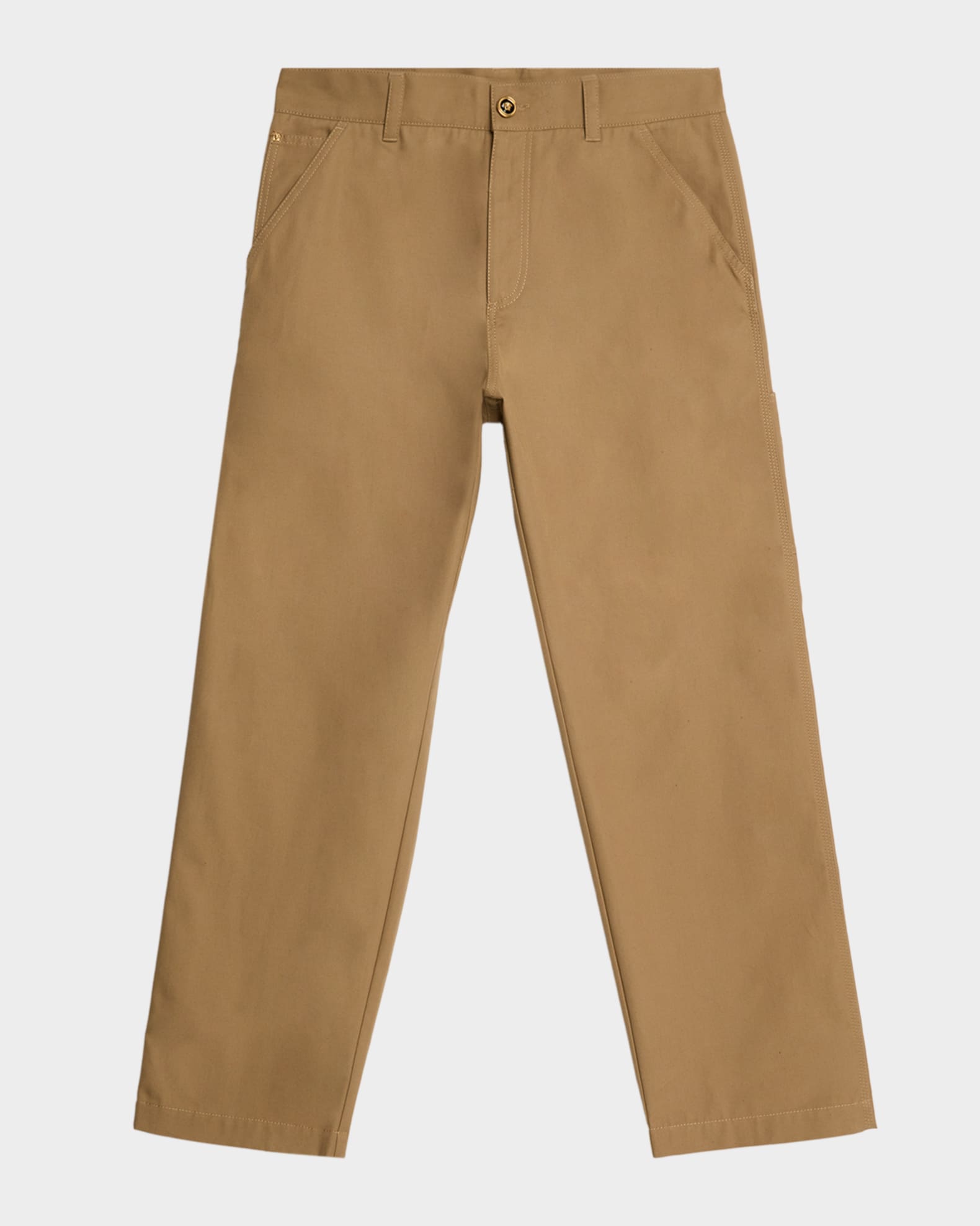 Men's Straight-Fit Canvas Five-Pocket Pants 0