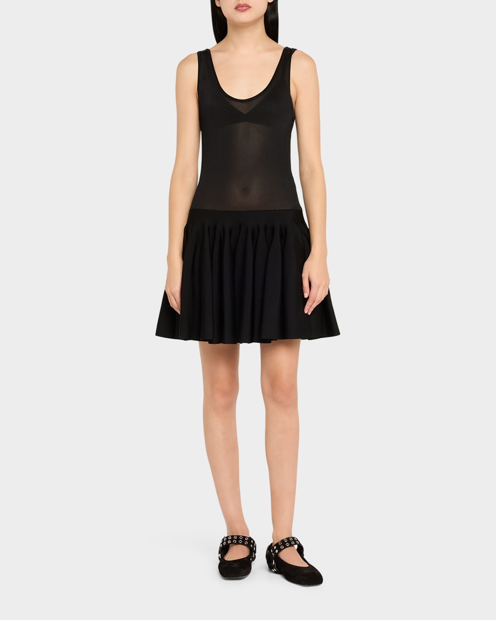 バレエシューズ ALAIA FLAT BIKER BALLERINAS IN SUEDE ALAIA Biker Suede Ballerina Flats | Neiman Marcus