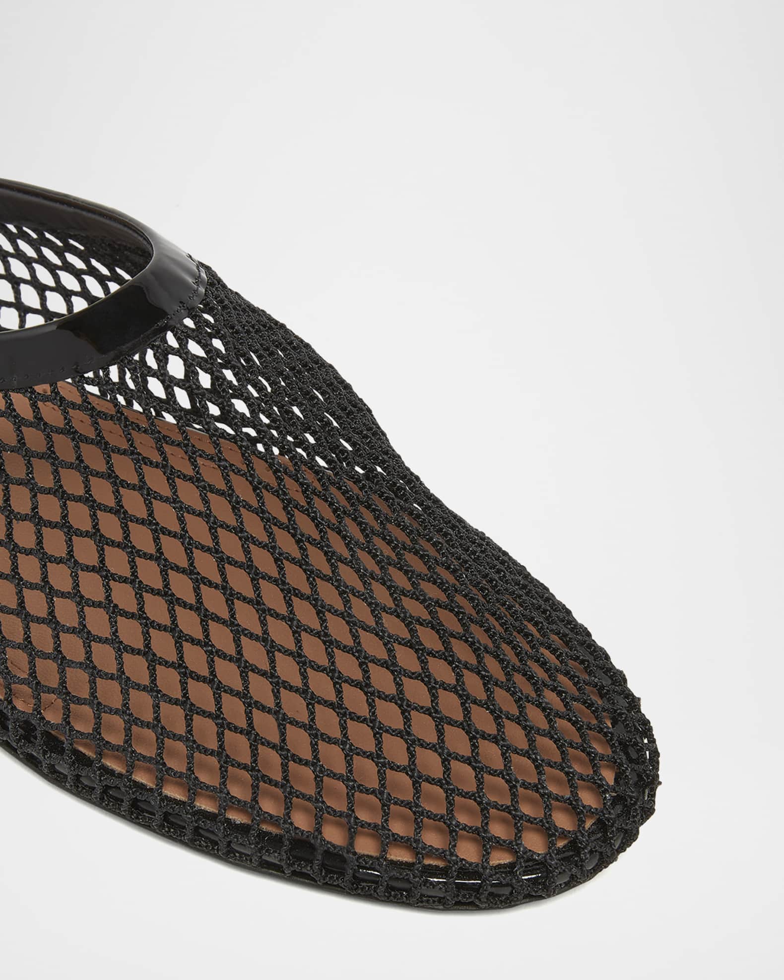 サンダル・ミュール ALAIA FLAT MULES BLACK IN MESH ALAÏA BLACK FLAT MULES IN FISHNET |ALAÏA US