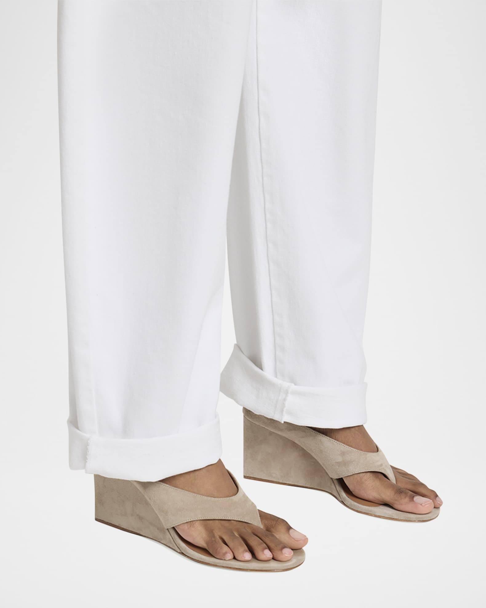 Suede Wedge Thong Sandals 1