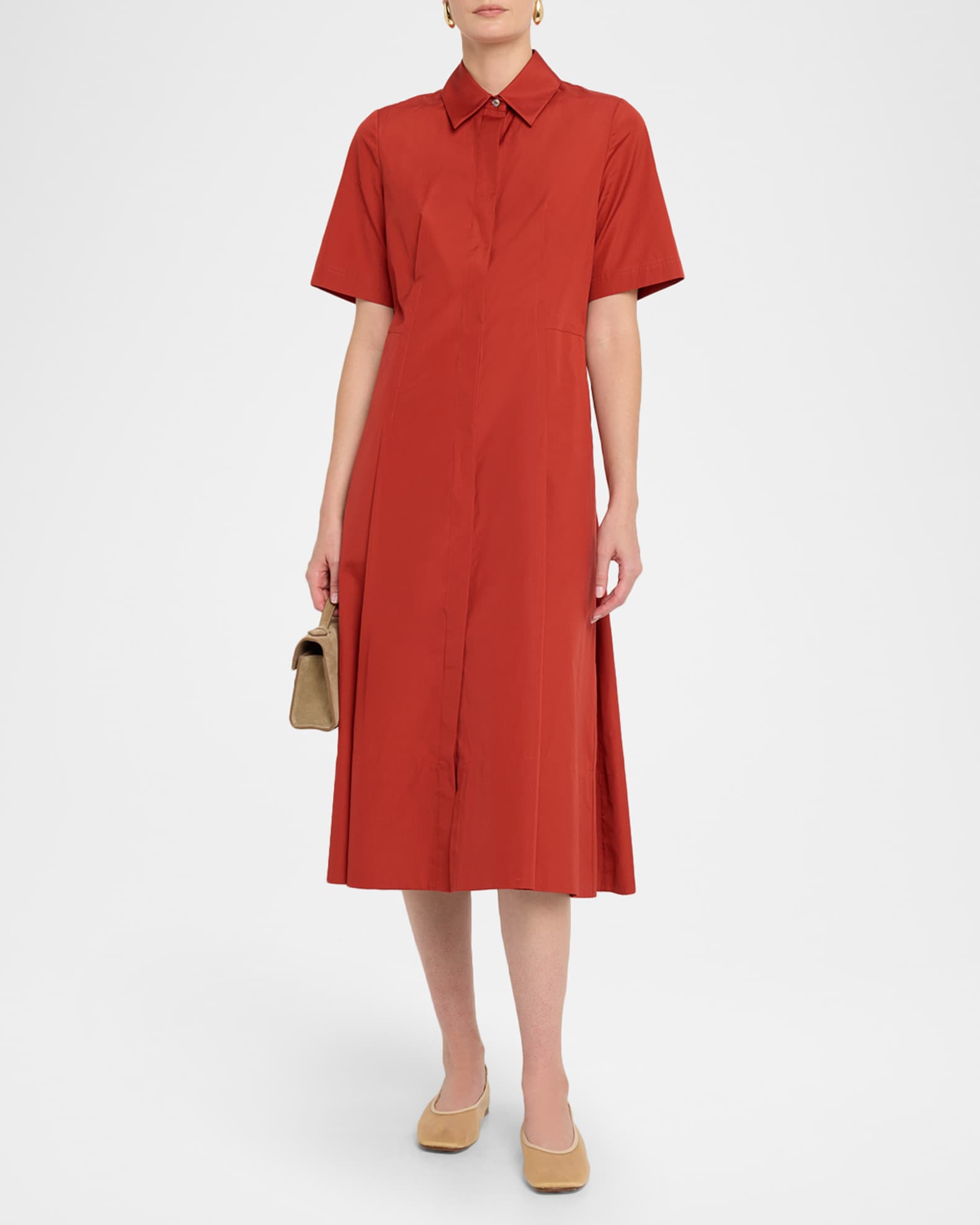 Short-Sleeve Midi Shirtdress  1