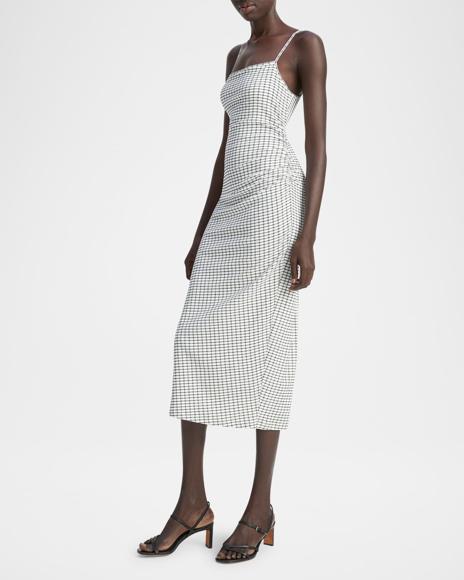 Check Side-Ruched Tank Dress 1