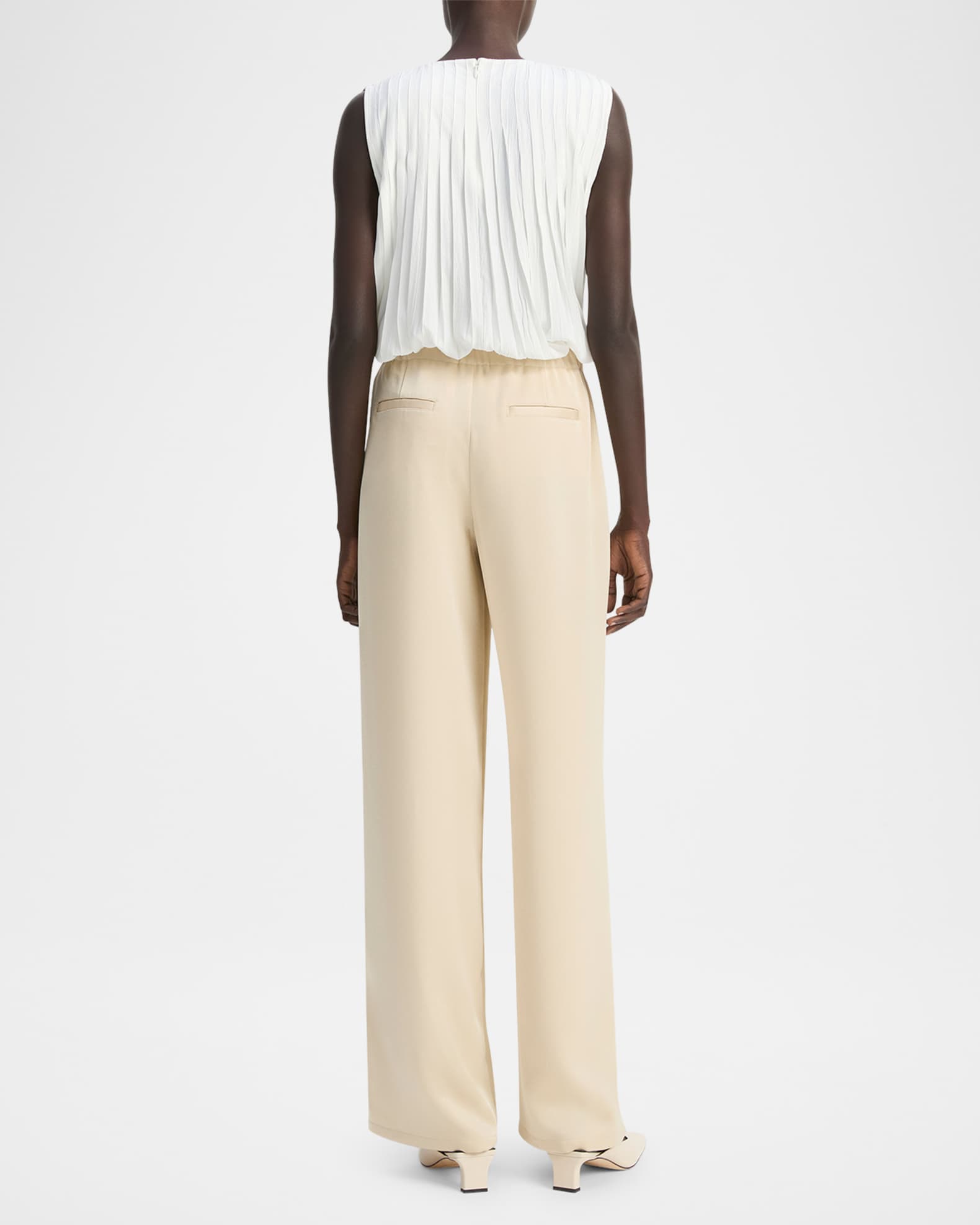 Mid-Rise Side Strap Pull-On Pants 1