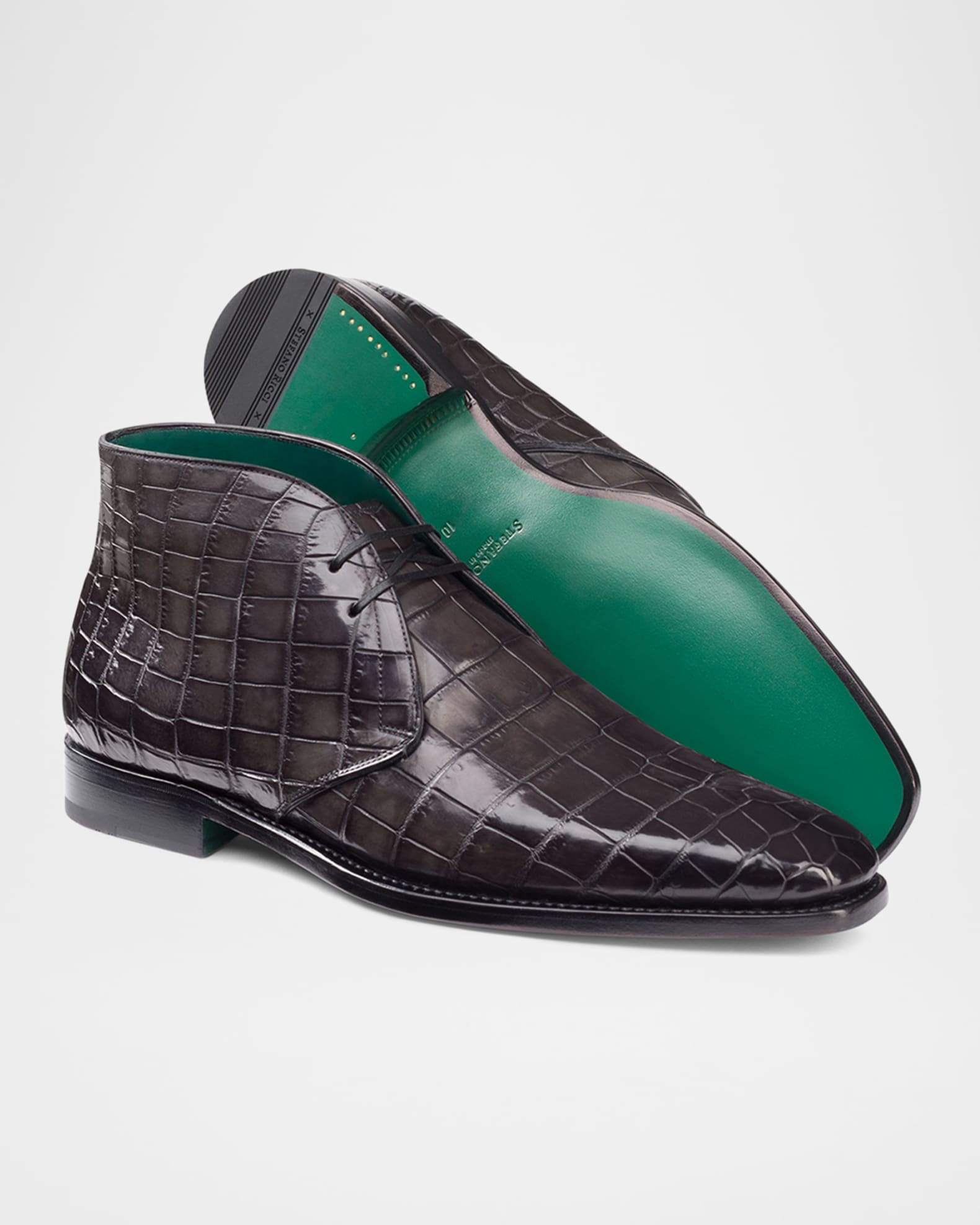 Stefano Ricci Men's Crocodile Leather Chukka Boots | Neiman Marcus