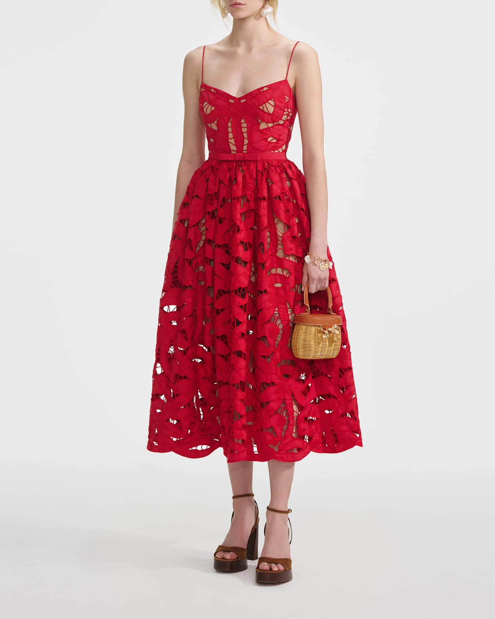 zimmermann polka dot midi dress Zimmermann Silk Scallop Sleeveless Midi Navy/Pearl Dot