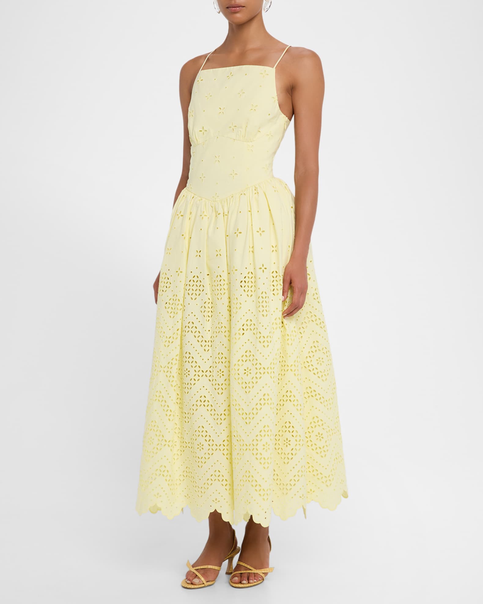 Embroidered Cotton Midi Dress 1